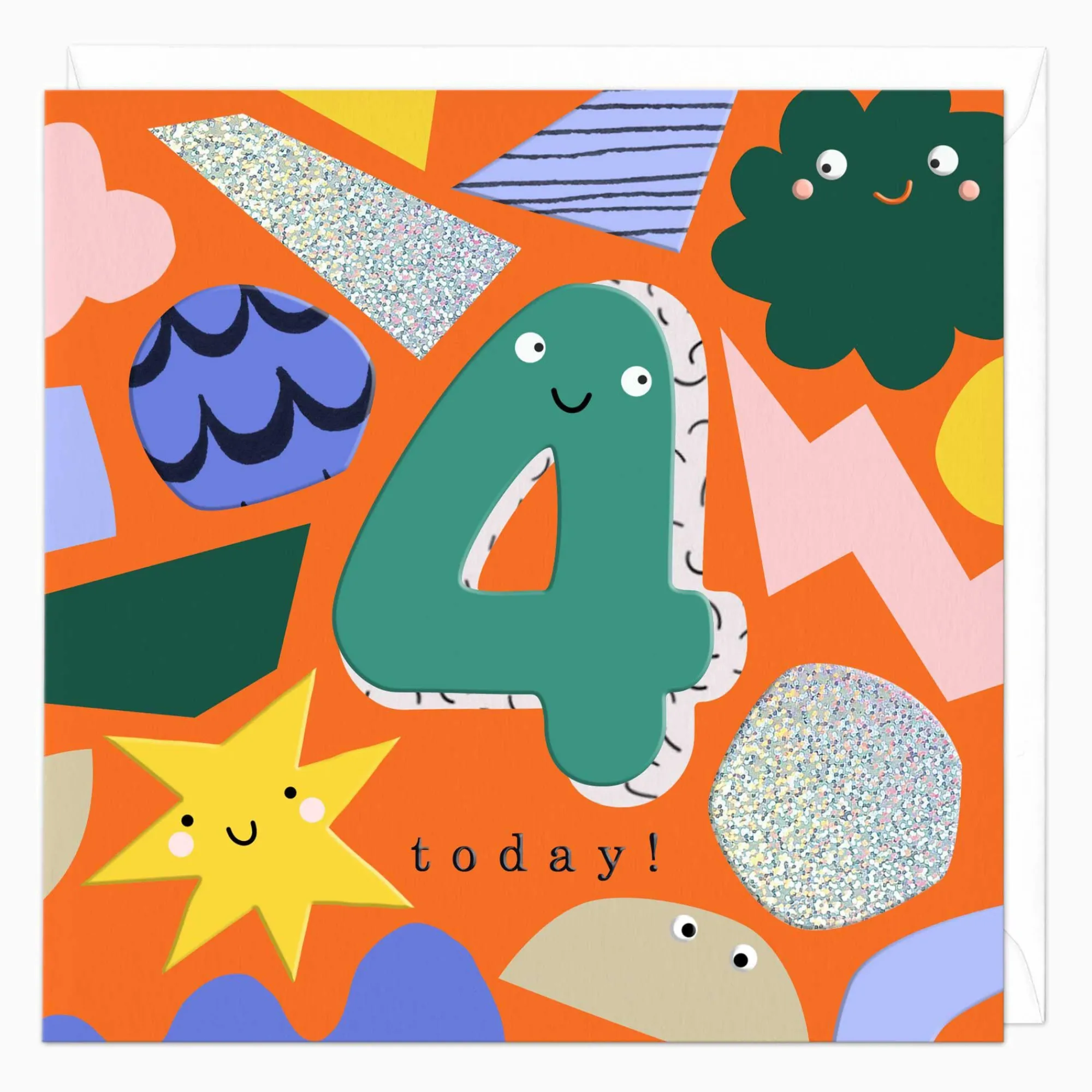Birthday|By Age*Whistlefish 4 Today! Birthday Shapes Card