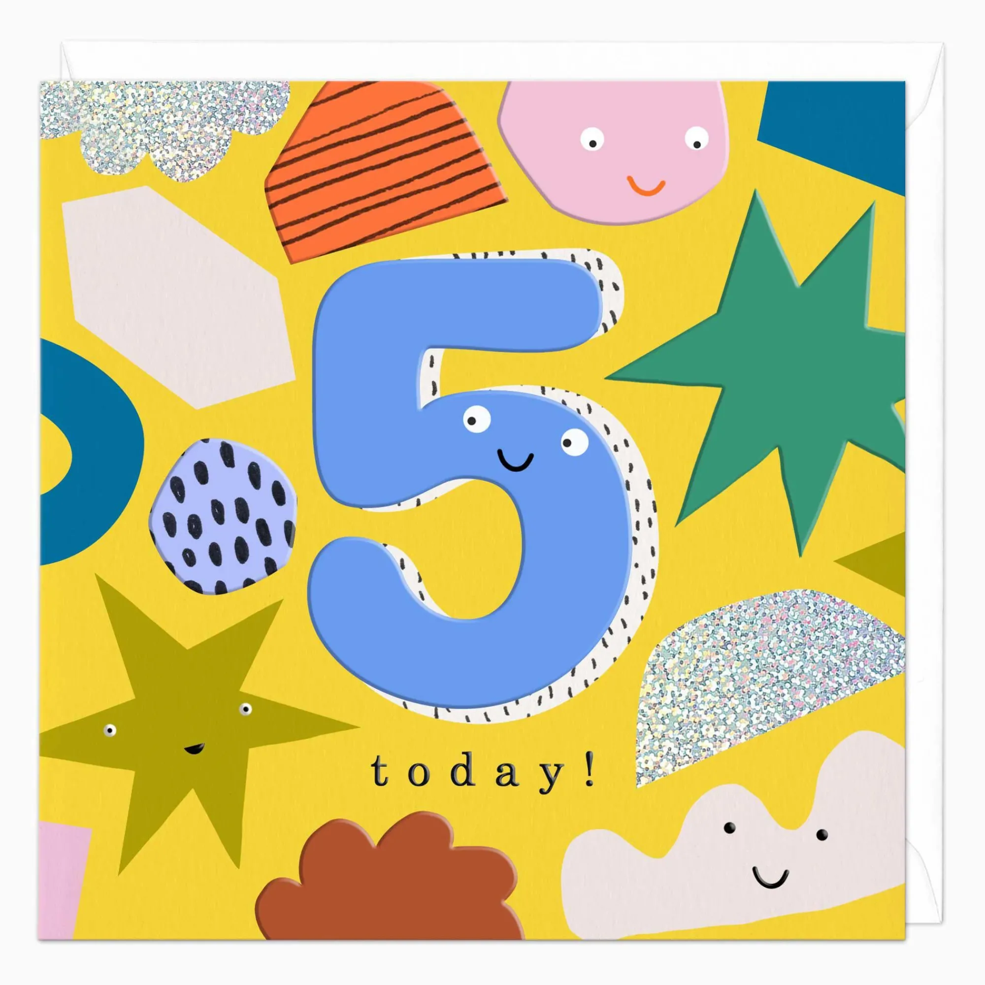 Birthday|By Age*Whistlefish 5 Today! Birthday Shapes Card