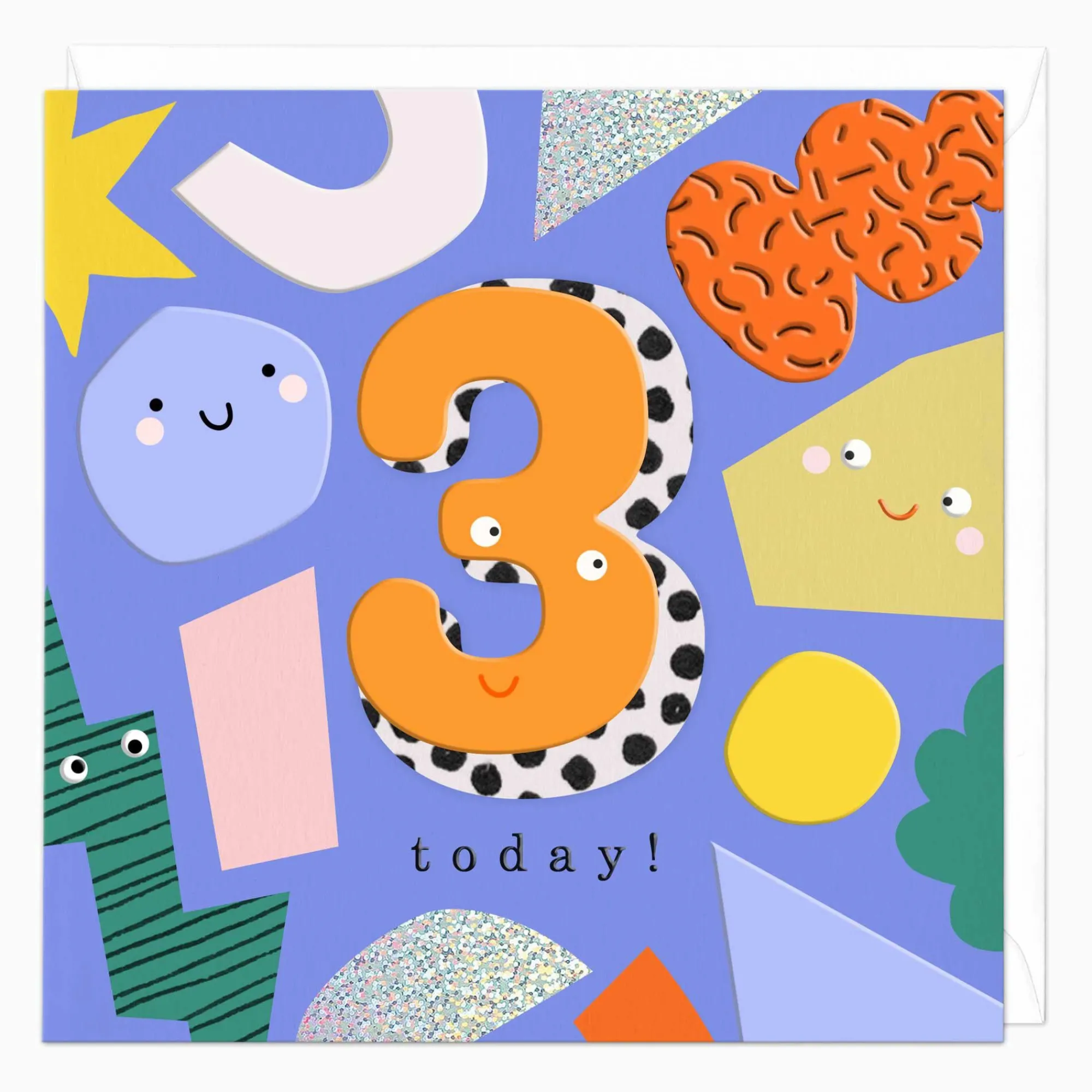 Birthday|By Age*Whistlefish 3 Today! Birthday Shapes Card