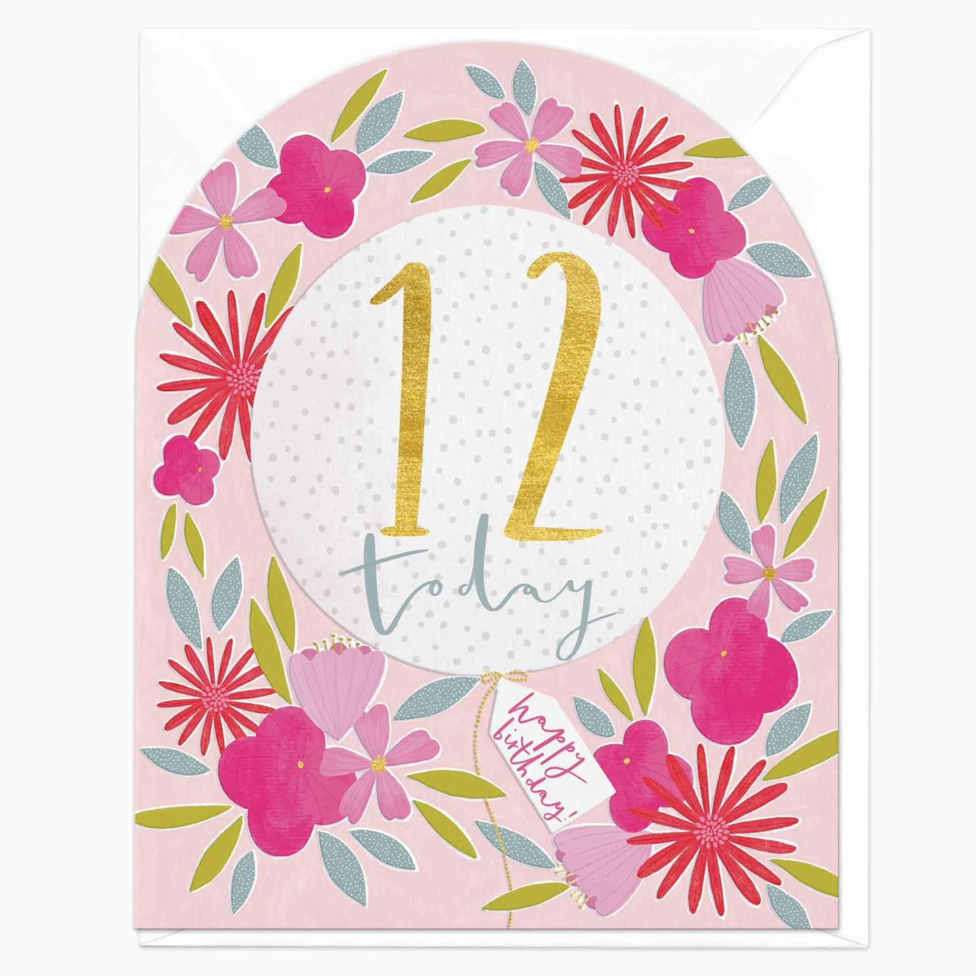Birthday|By Age*Whistlefish 12 Today Blooming Arch Card
