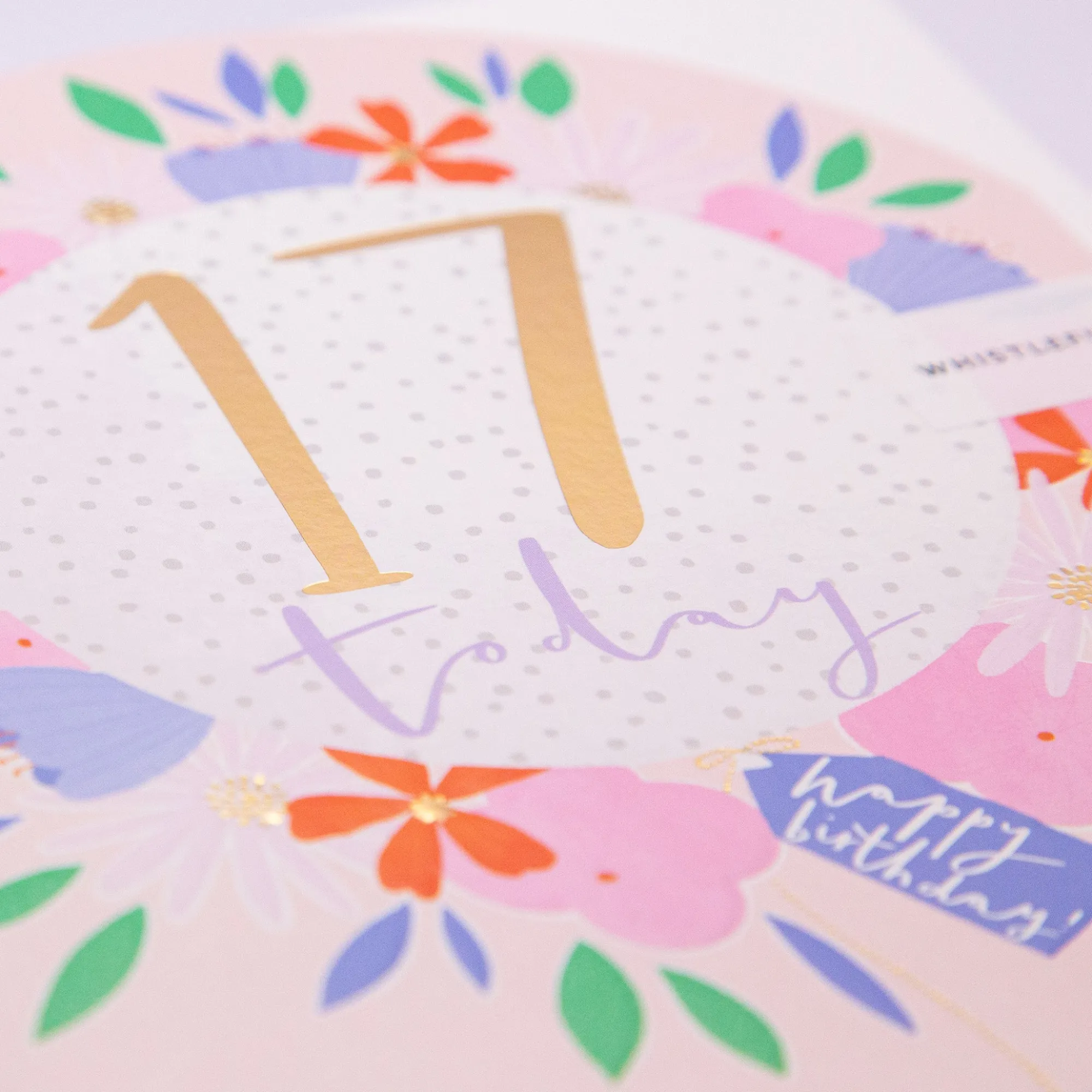 Birthday|By Age*Whistlefish 17 Today Floral Arch Card