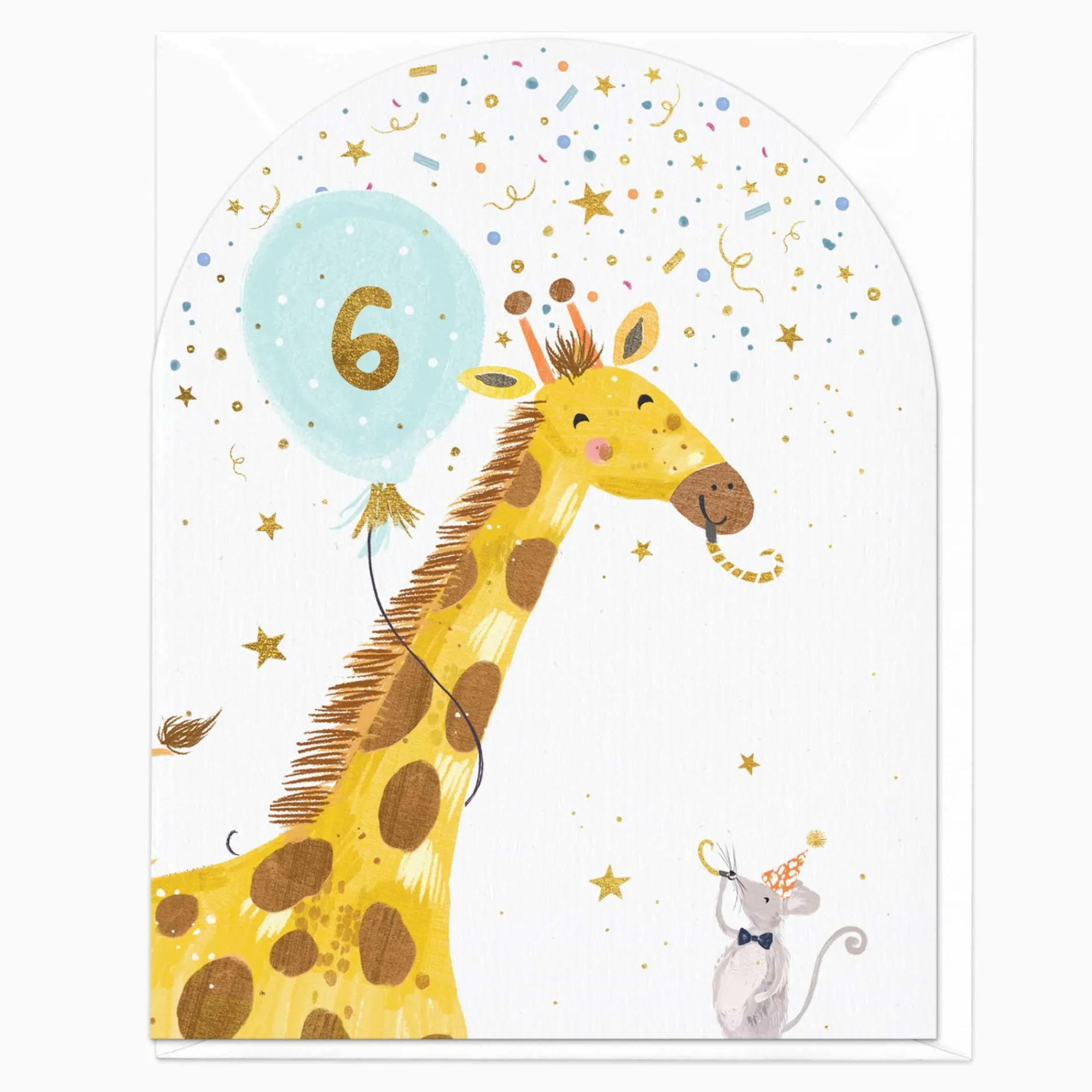 Birthday|By Age*Whistlefish 6 Today Giraffe Birthday Card