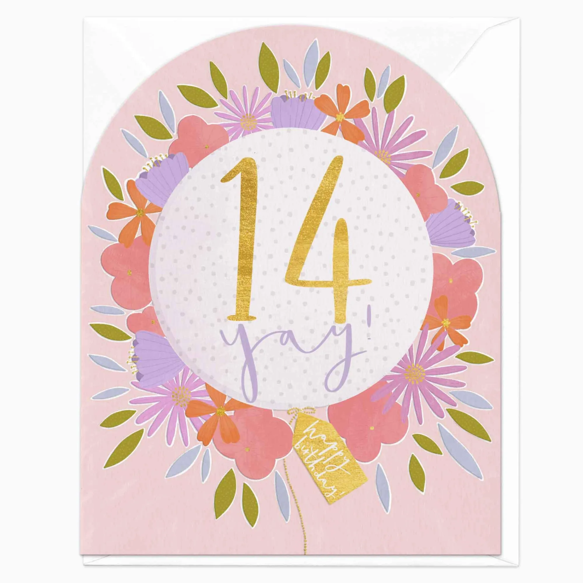 Birthday|By Age*Whistlefish 14 Today Vibrant Arch Card