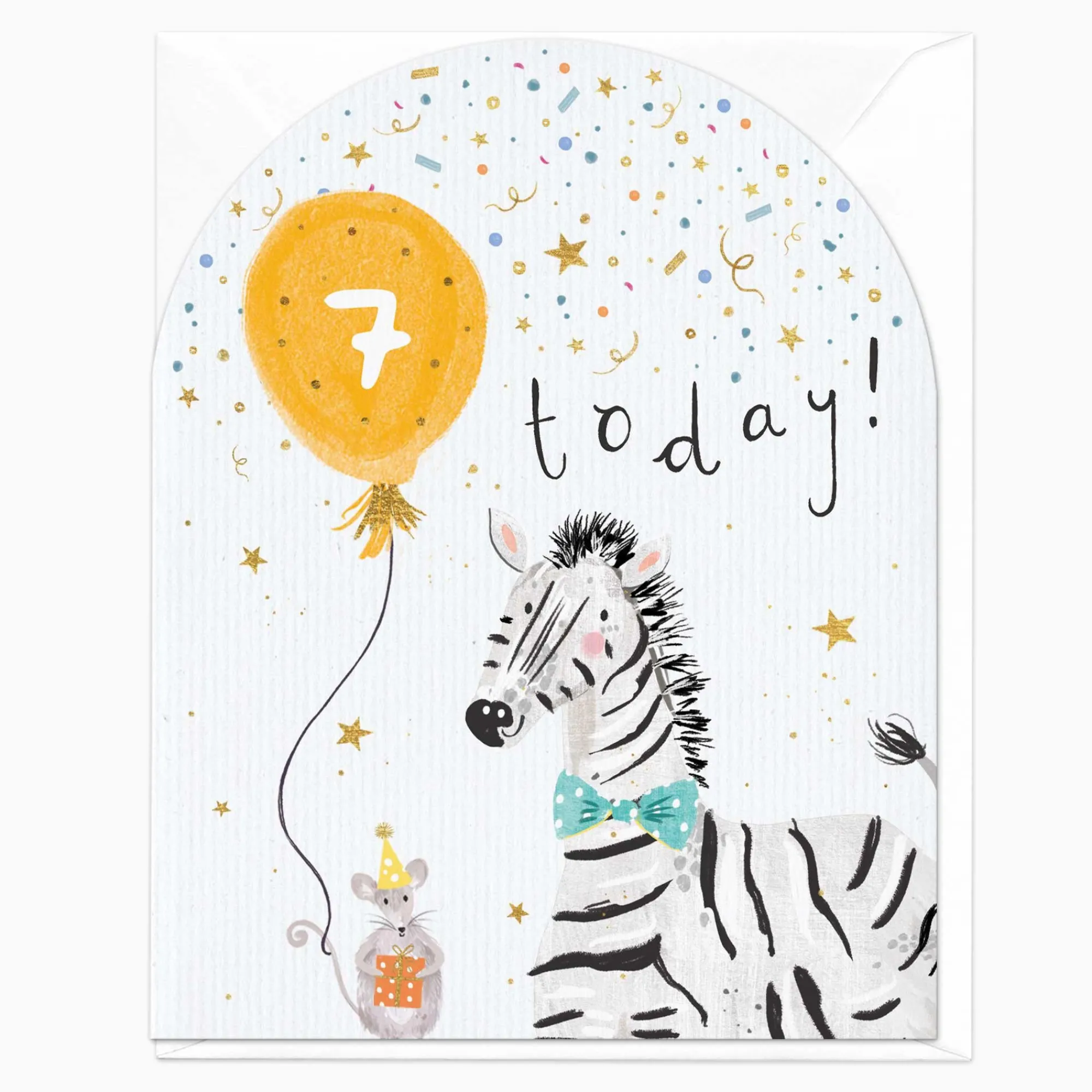 Birthday|By Age*Whistlefish 7 Today Zebra Birthday Card
