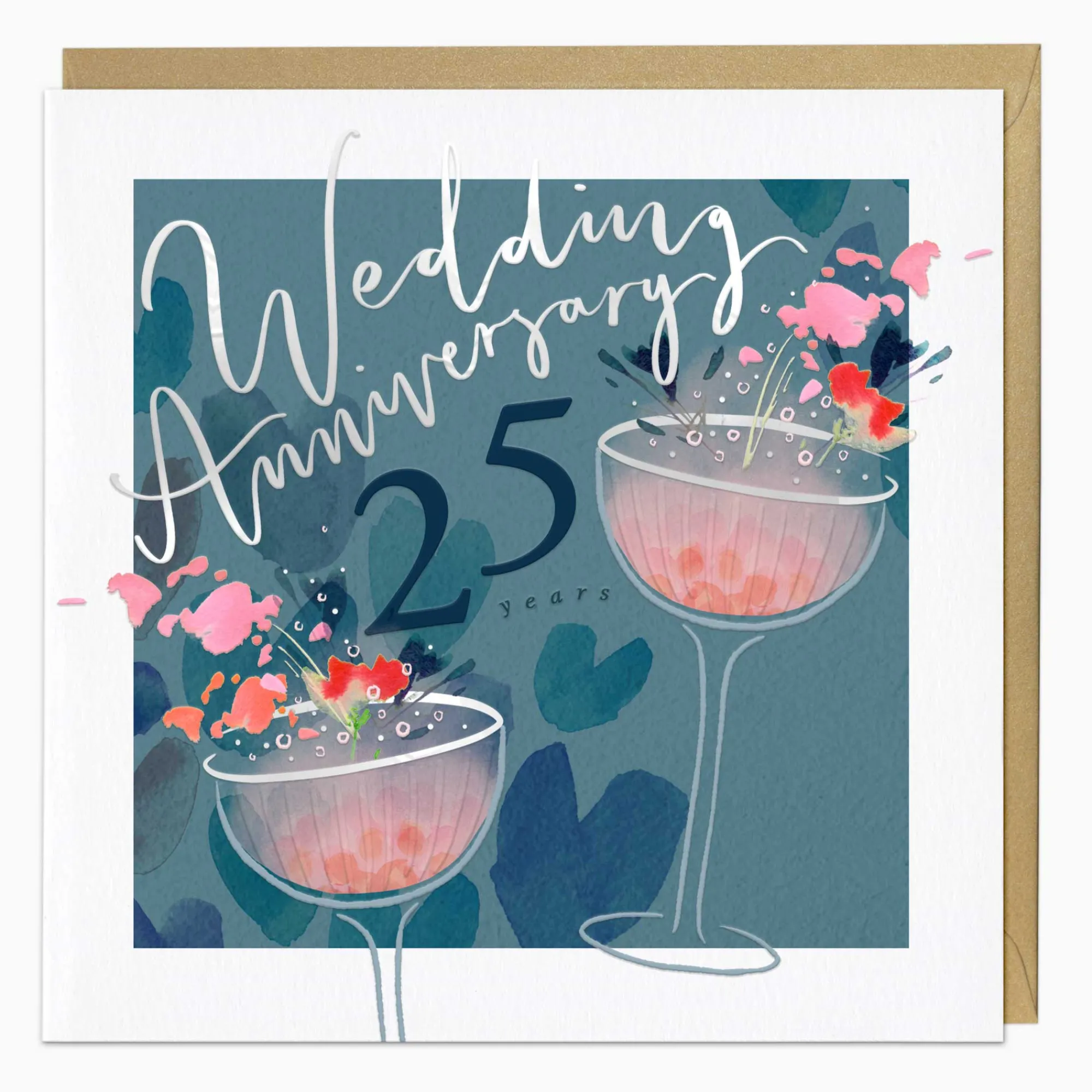 Anniversary|For Her*Whistlefish 25 Years Wedding Anniversary Luxury Card