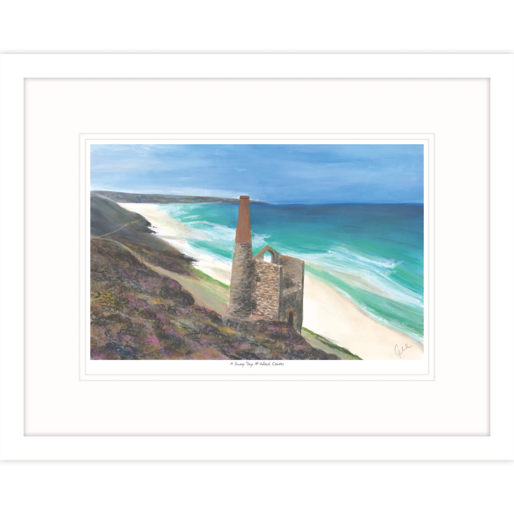 Cornwall|Coastal Scenes*Whistlefish A Sunny Day At Wheal Coates Framed Print