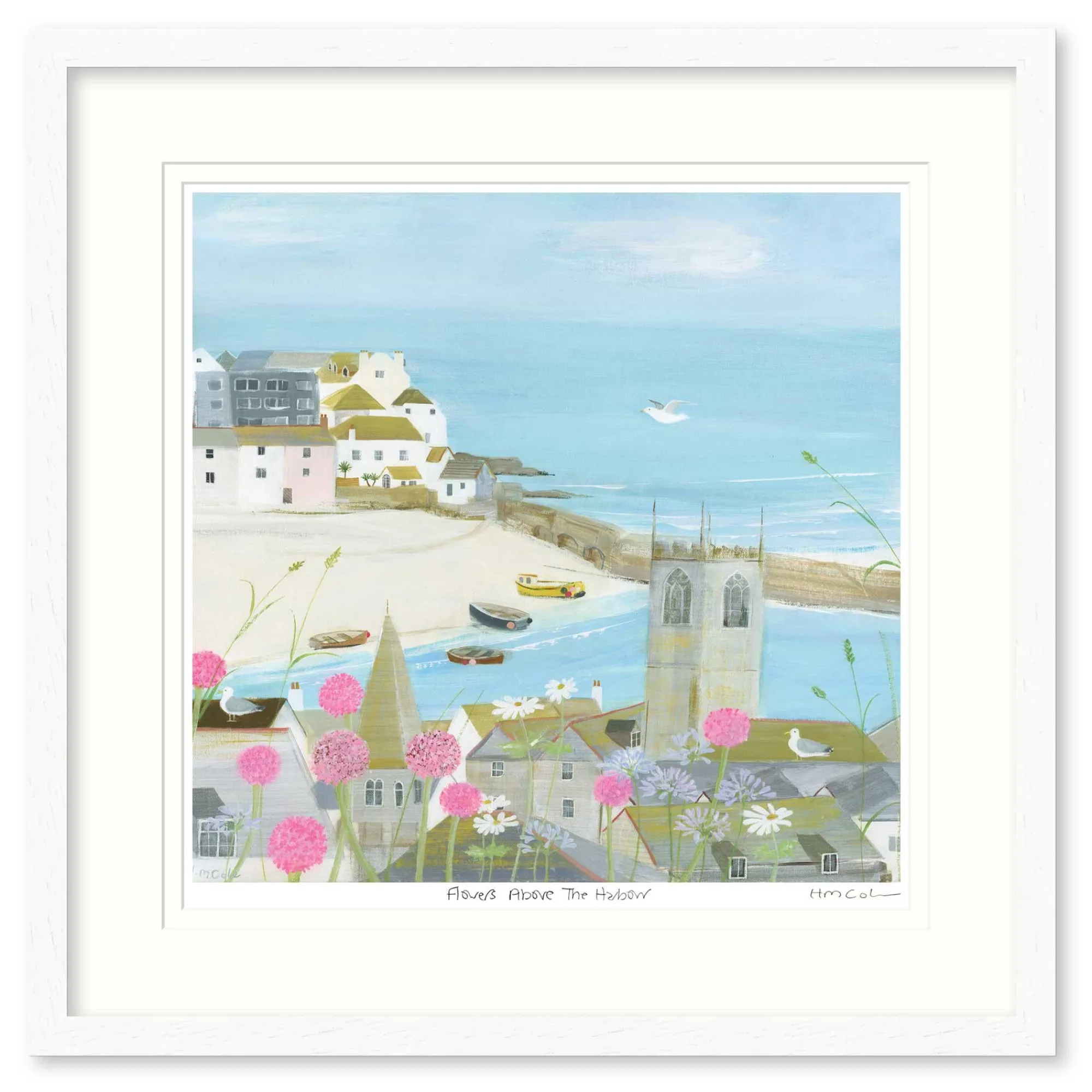 St Ives|Coastal Scenes*Whistlefish Above The Harbour Framed Print