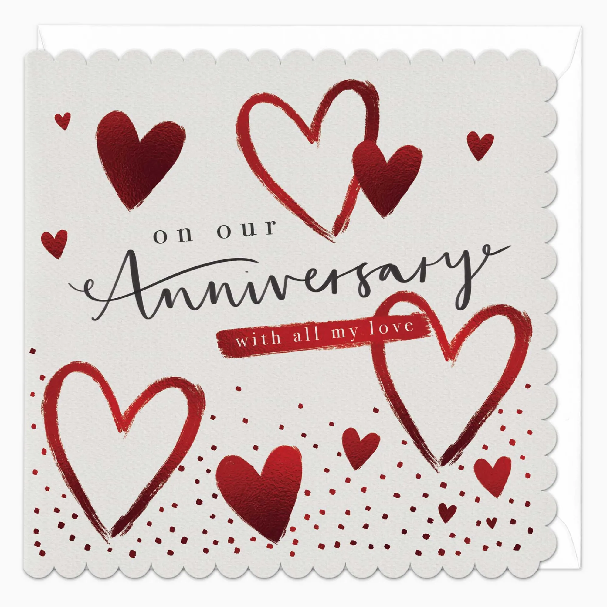 Anniversary*Whistlefish All My Love Anniversary Scalloped Card