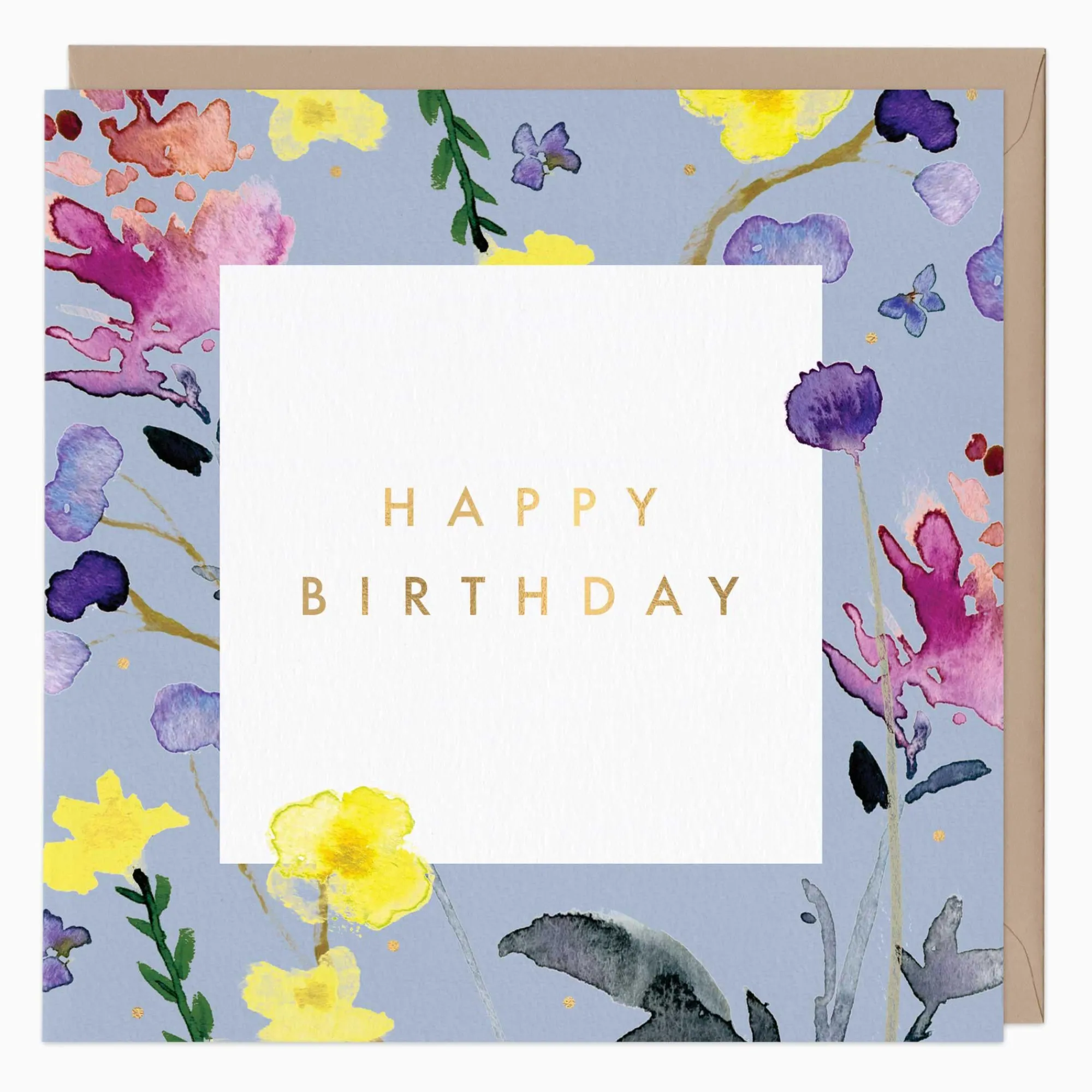 Birthday|For Her*Whistlefish All-Over Blue Poppy & Thyme Birthday Card