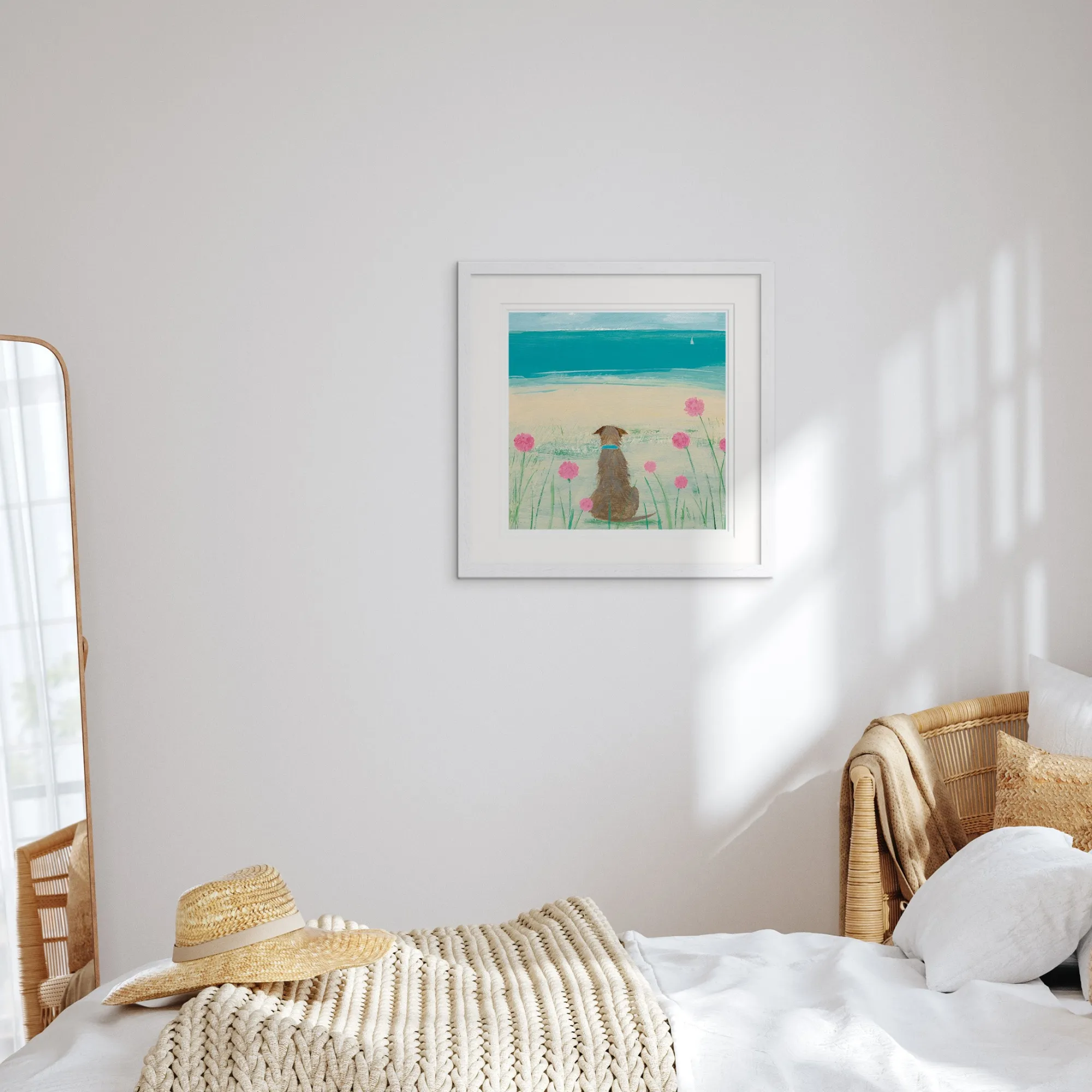 Floral & Flowers|Coastal Scenes*Whistlefish Among The Sea Pinks Framed Print