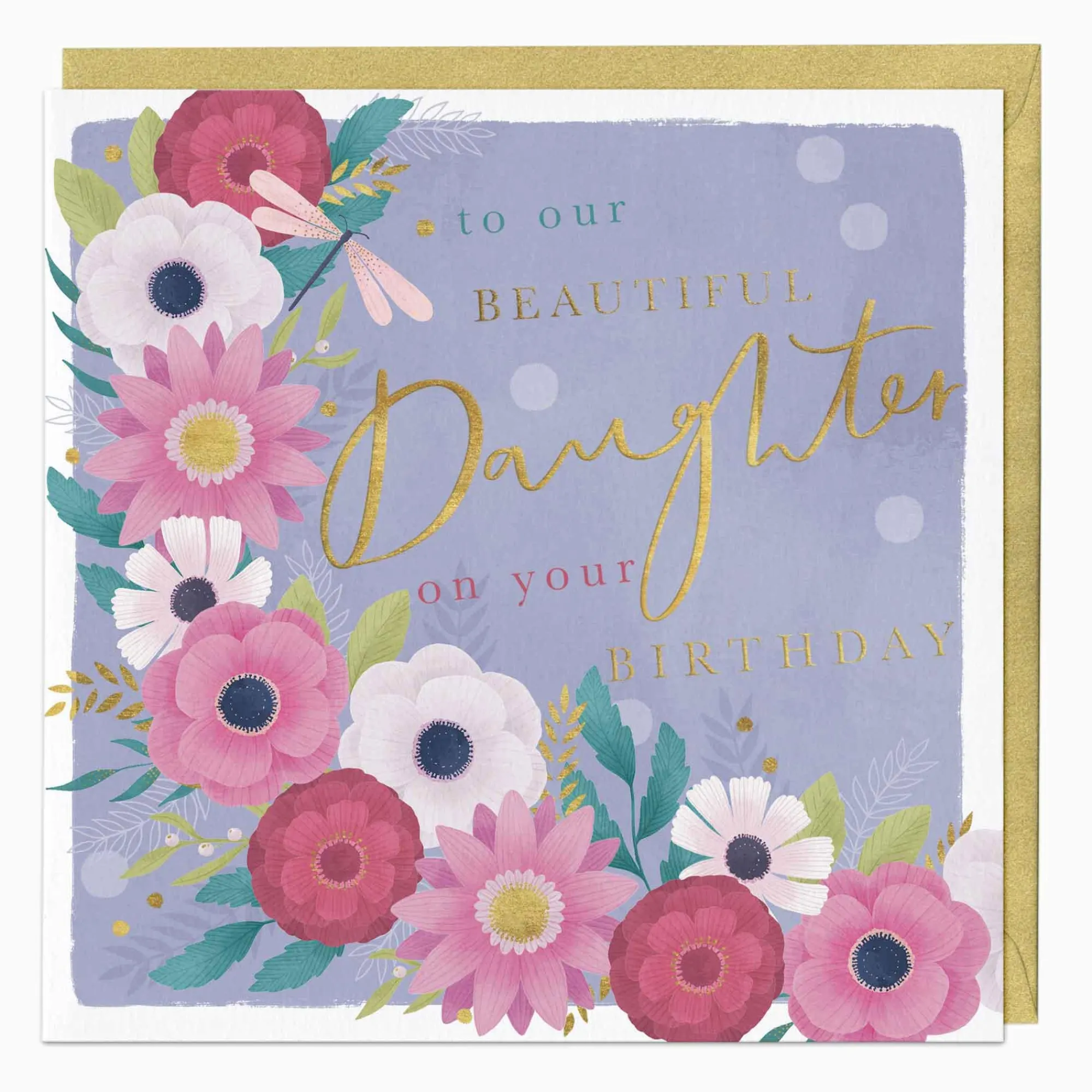 Birthday|For Relatives*Whistlefish Anemone Dahlia Daughter Birthday Card