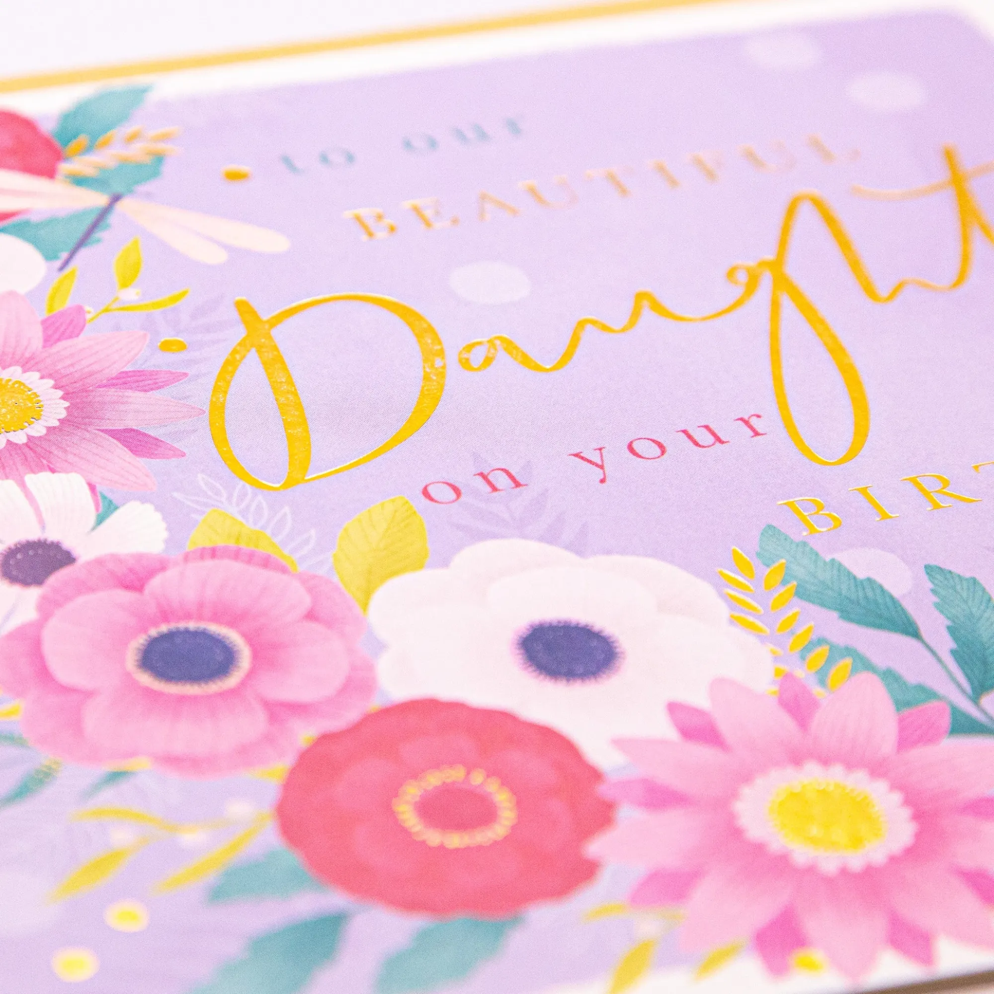 Birthday|For Relatives*Whistlefish Anemone Dahlia Daughter Birthday Card