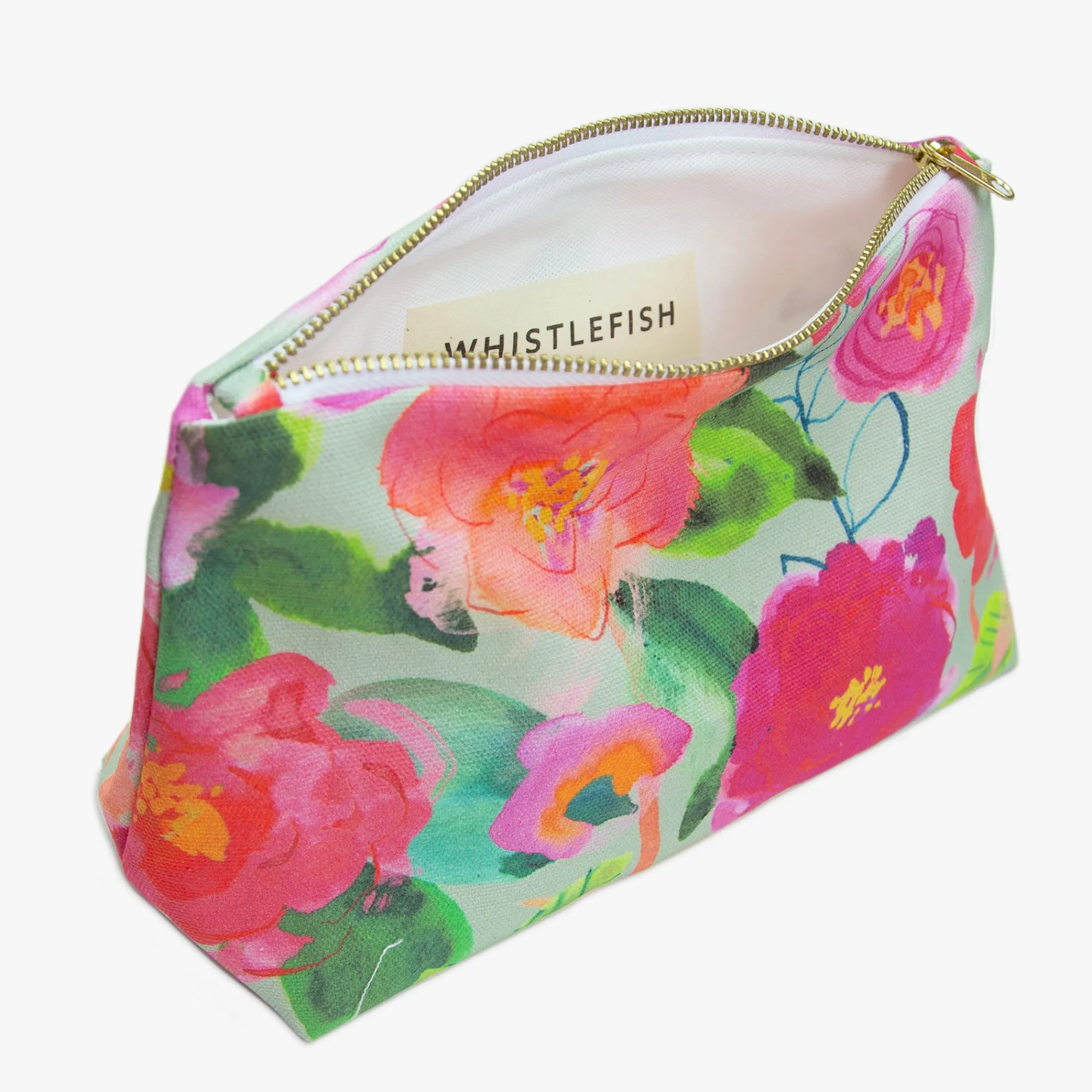 Under £20|Floral Gifts*Whistlefish Aqua Camellia Cosmetic Bag