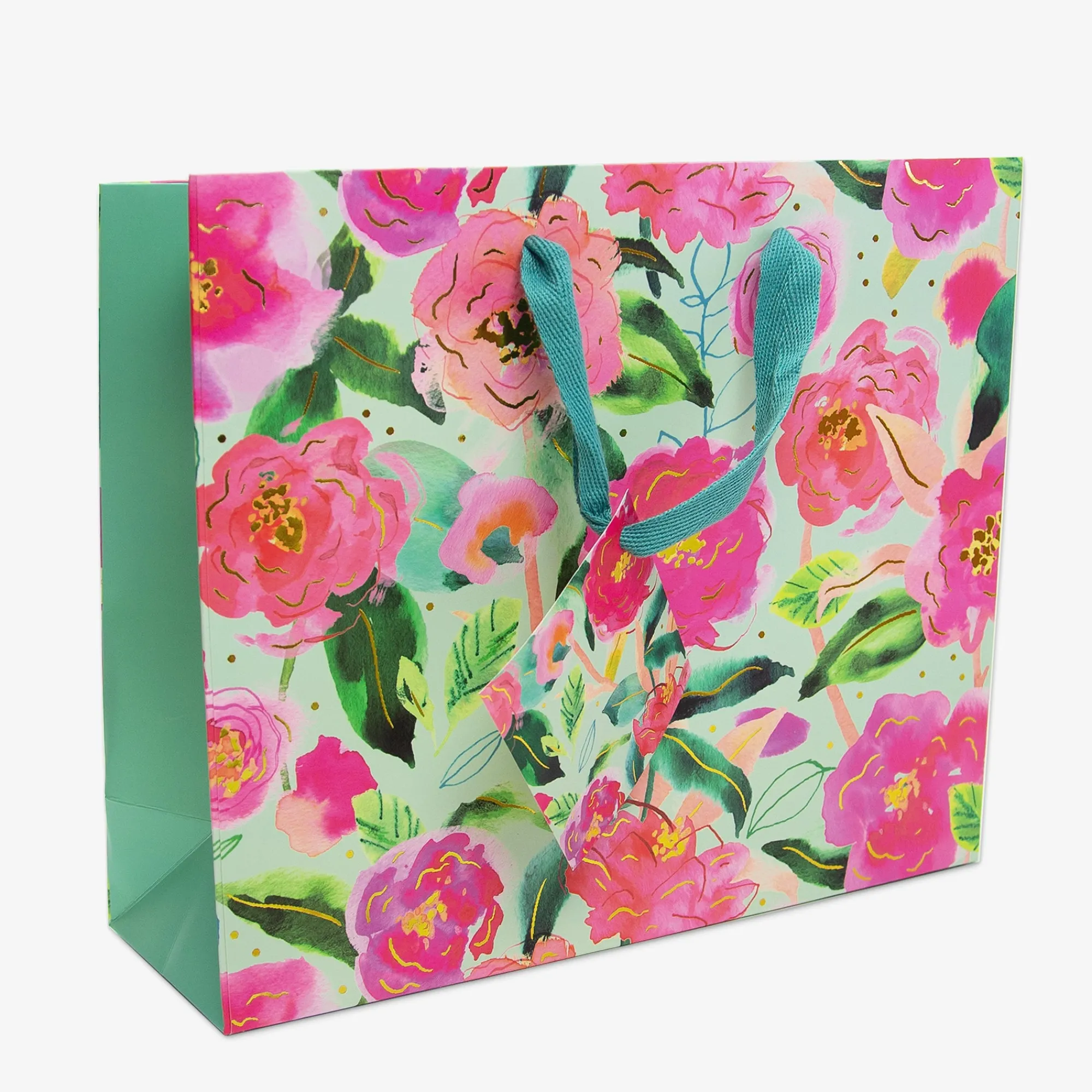 Gift Bags|Gift Bags*Whistlefish Aqua Camellia Medium Gift Bag