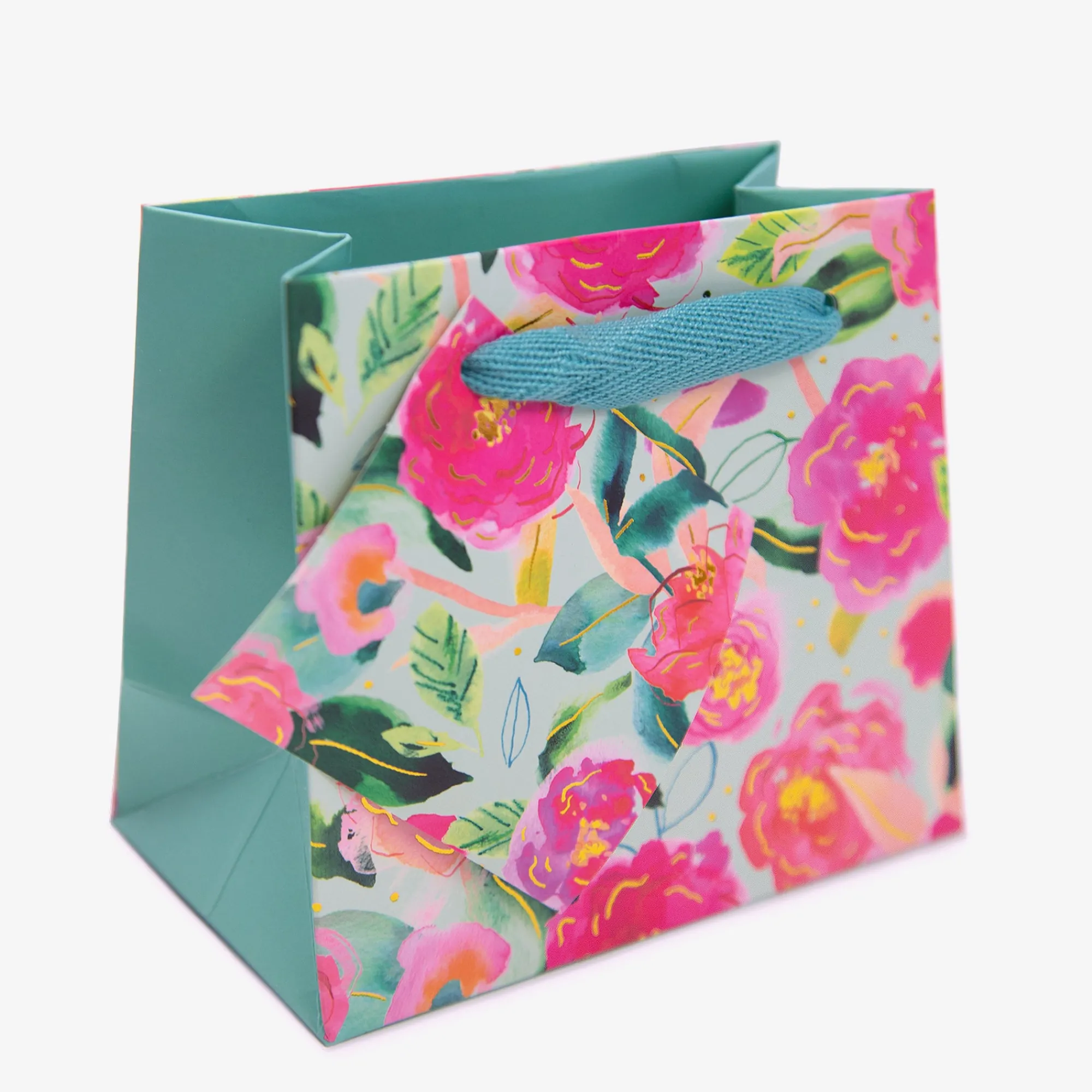 Gift Bags|Gift Bags*Whistlefish Aqua Camellia Small Gift Bag