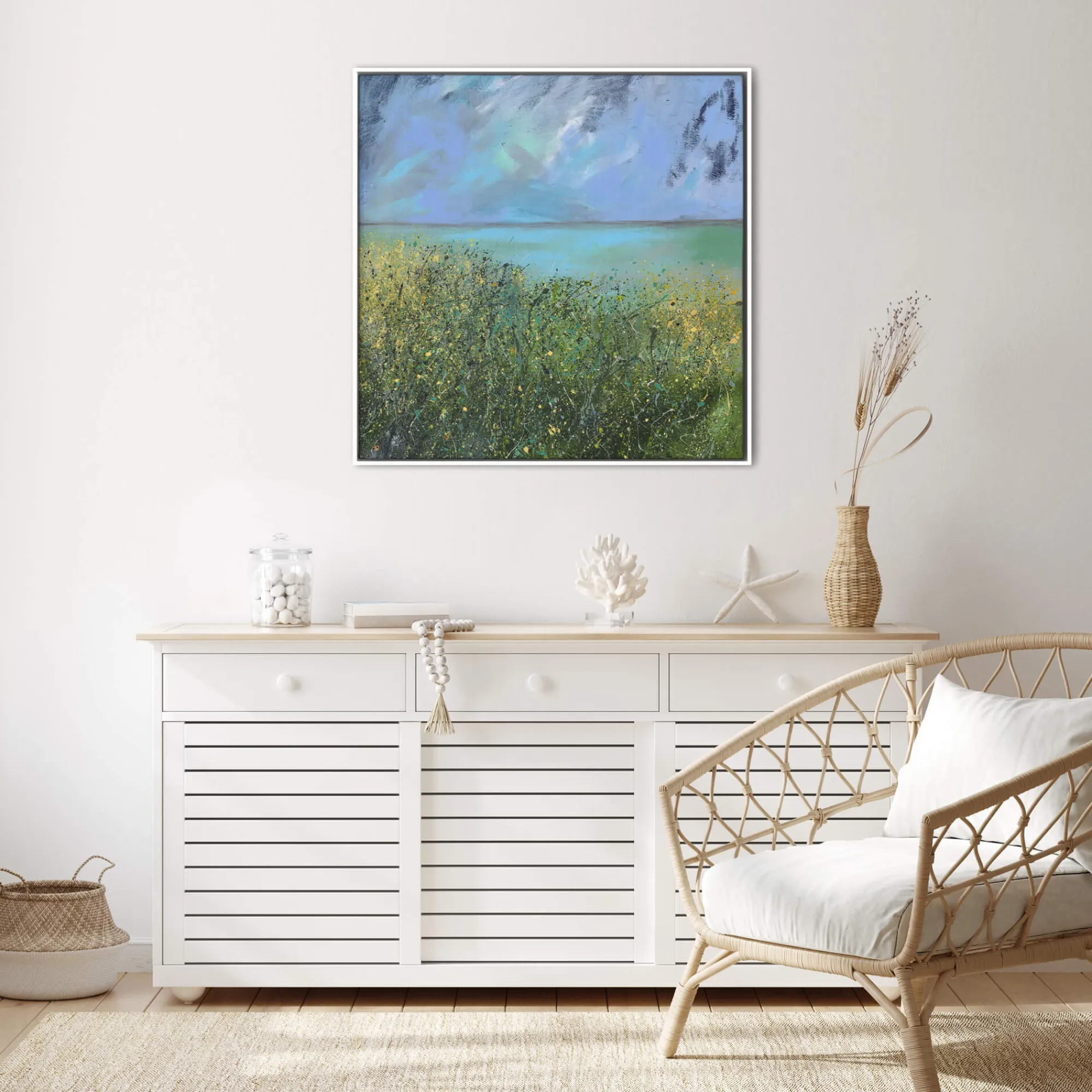 Coastal Scenes|Framed Canvas*Whistlefish Aqua Waters Framed Canvas