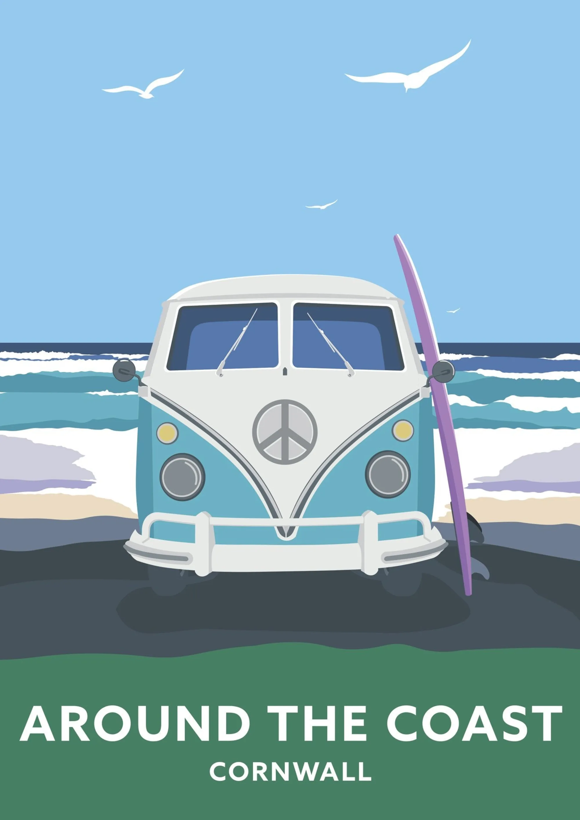 Unframed Prints*Whistlefish Around The Coast Travel Art Print