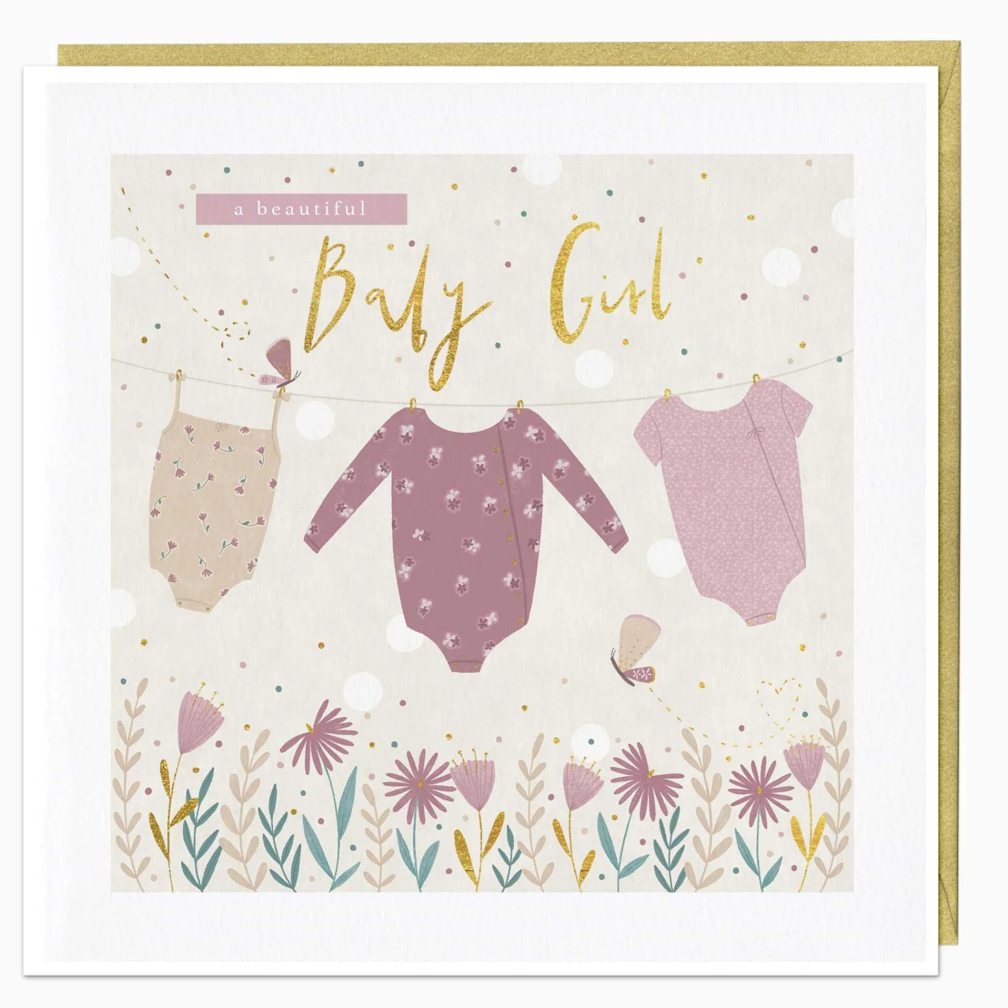 New Baby|Christening*Whistlefish Baby Girl Card