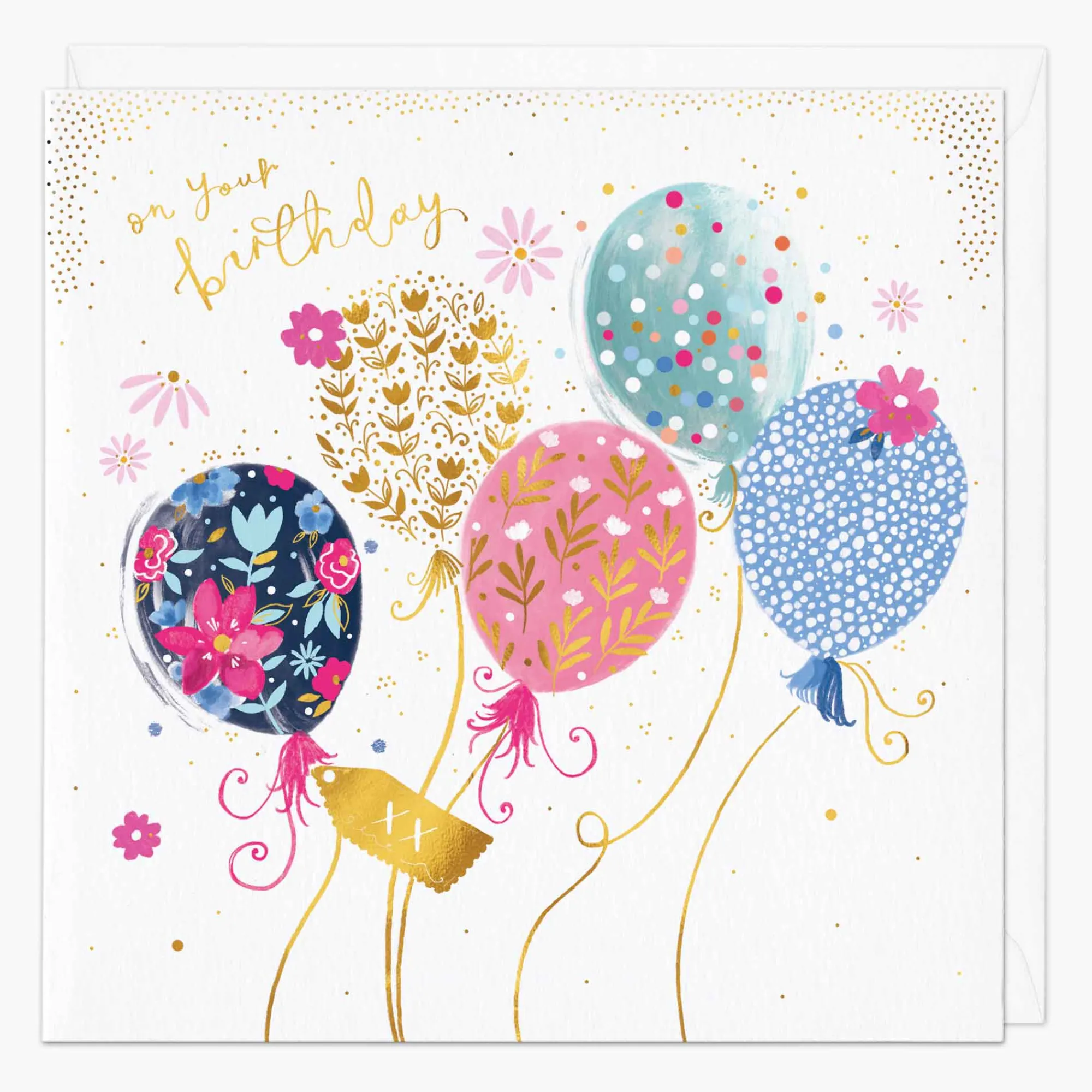 Birthday|For Her*Whistlefish Balloon Patterns Birthday Card