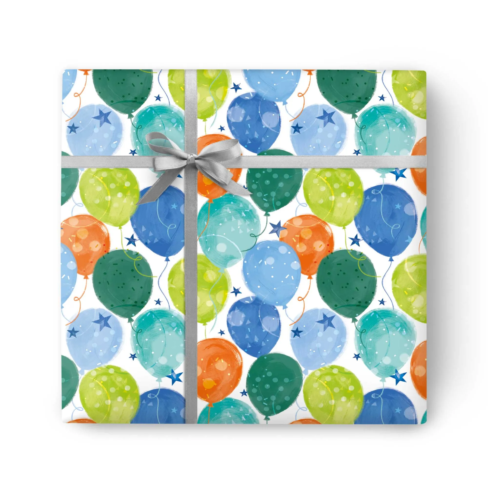 Gift Wrap|Birthday*Whistlefish Balloons And Stars Wrapping Paper