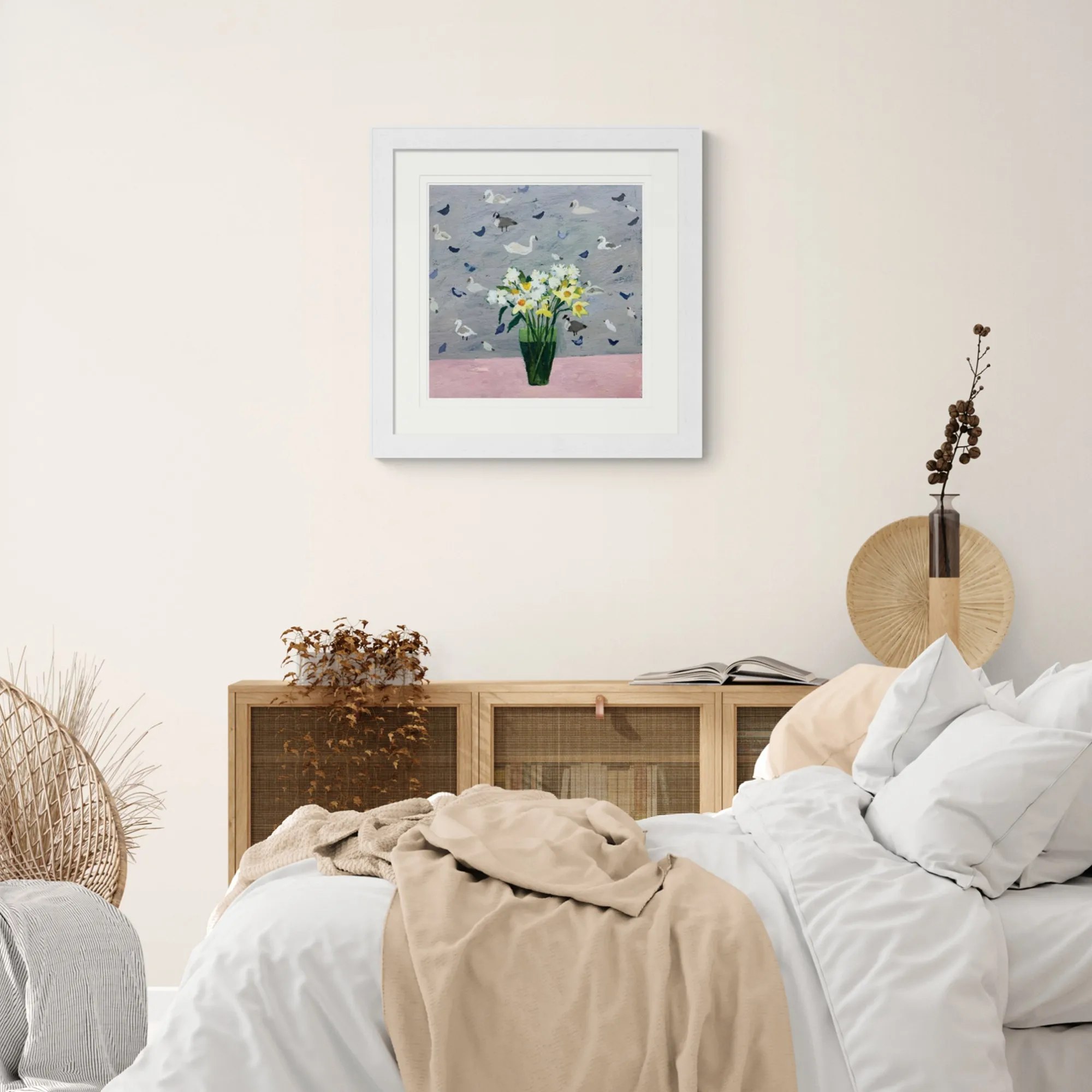 Floral & Flowers|Animal*Whistlefish Bankside Winter Birds Large Framed Print