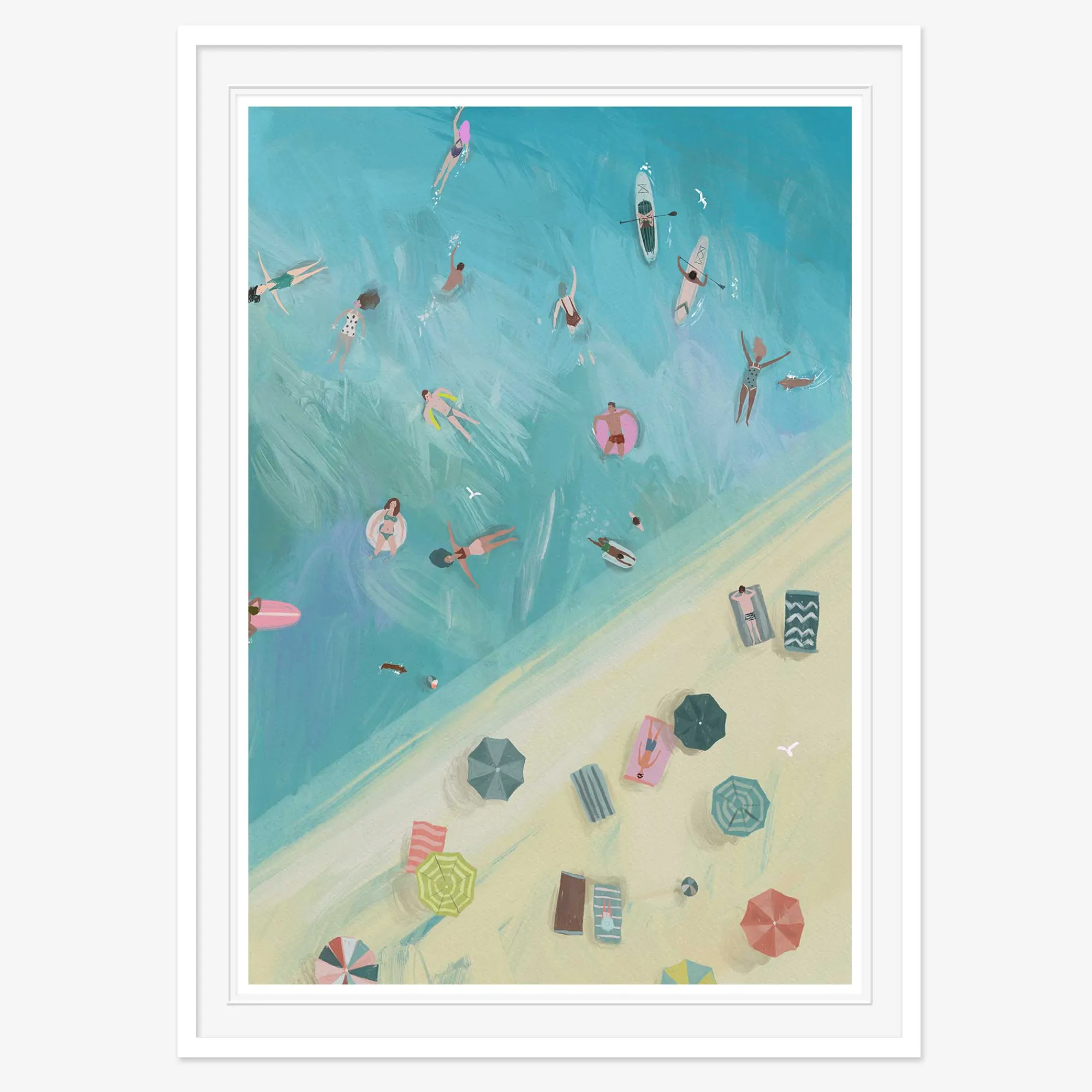 Coastal Scenes|Framed Prints*Whistlefish Beach People Small Framed Print