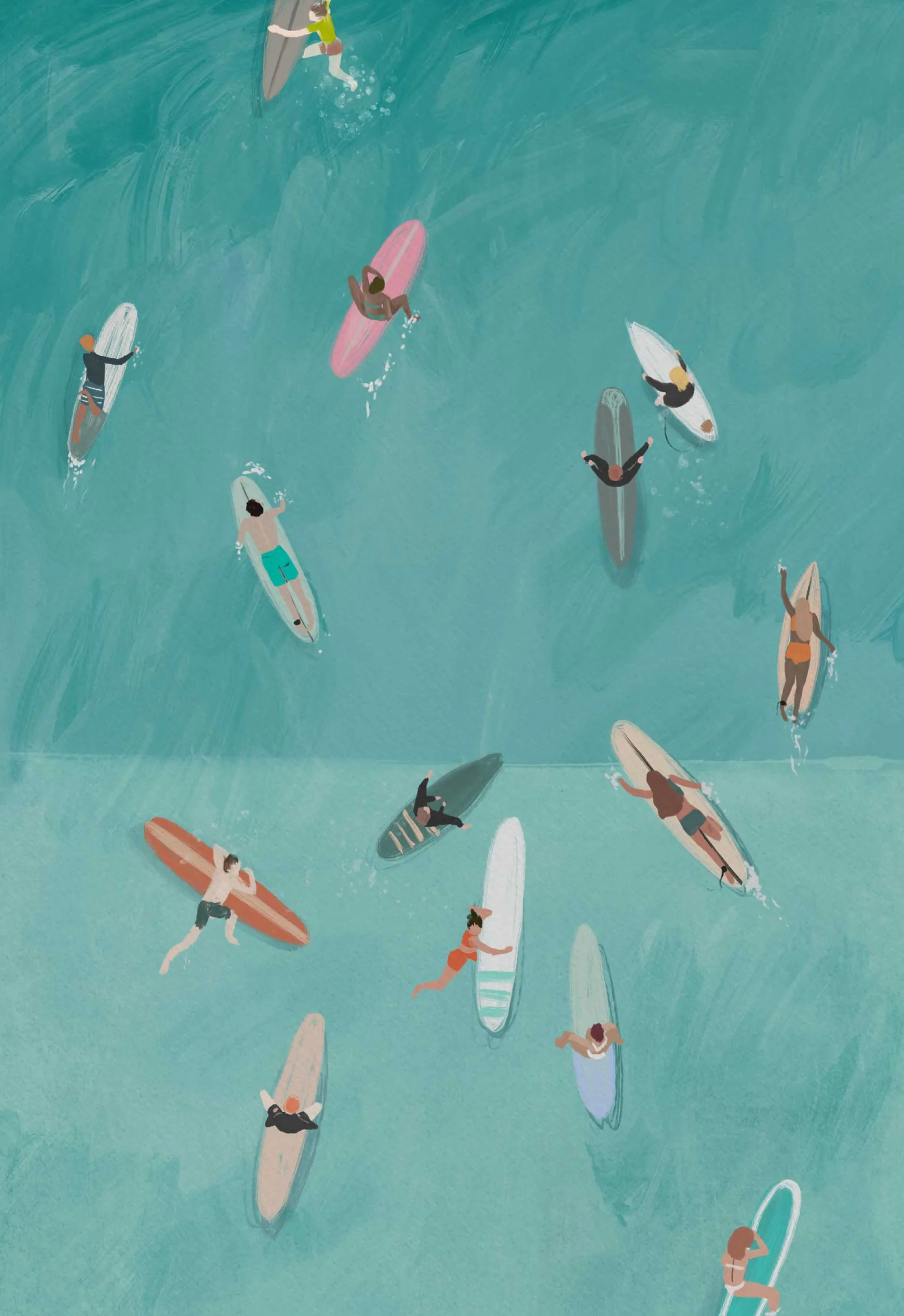 Coastal Scenes|Framed Prints*Whistlefish Beach Surfers Small Framed Print