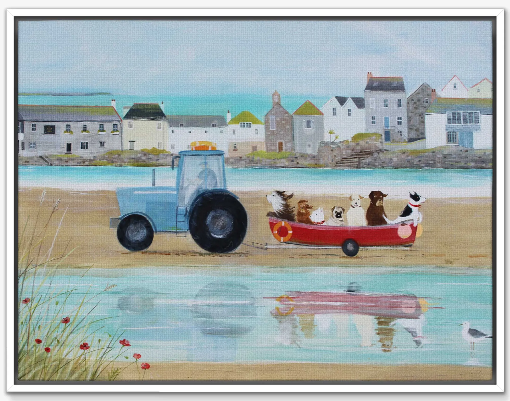 Floral & Flowers|Coastal Scenes*Whistlefish Beach Trip Framed Canvas