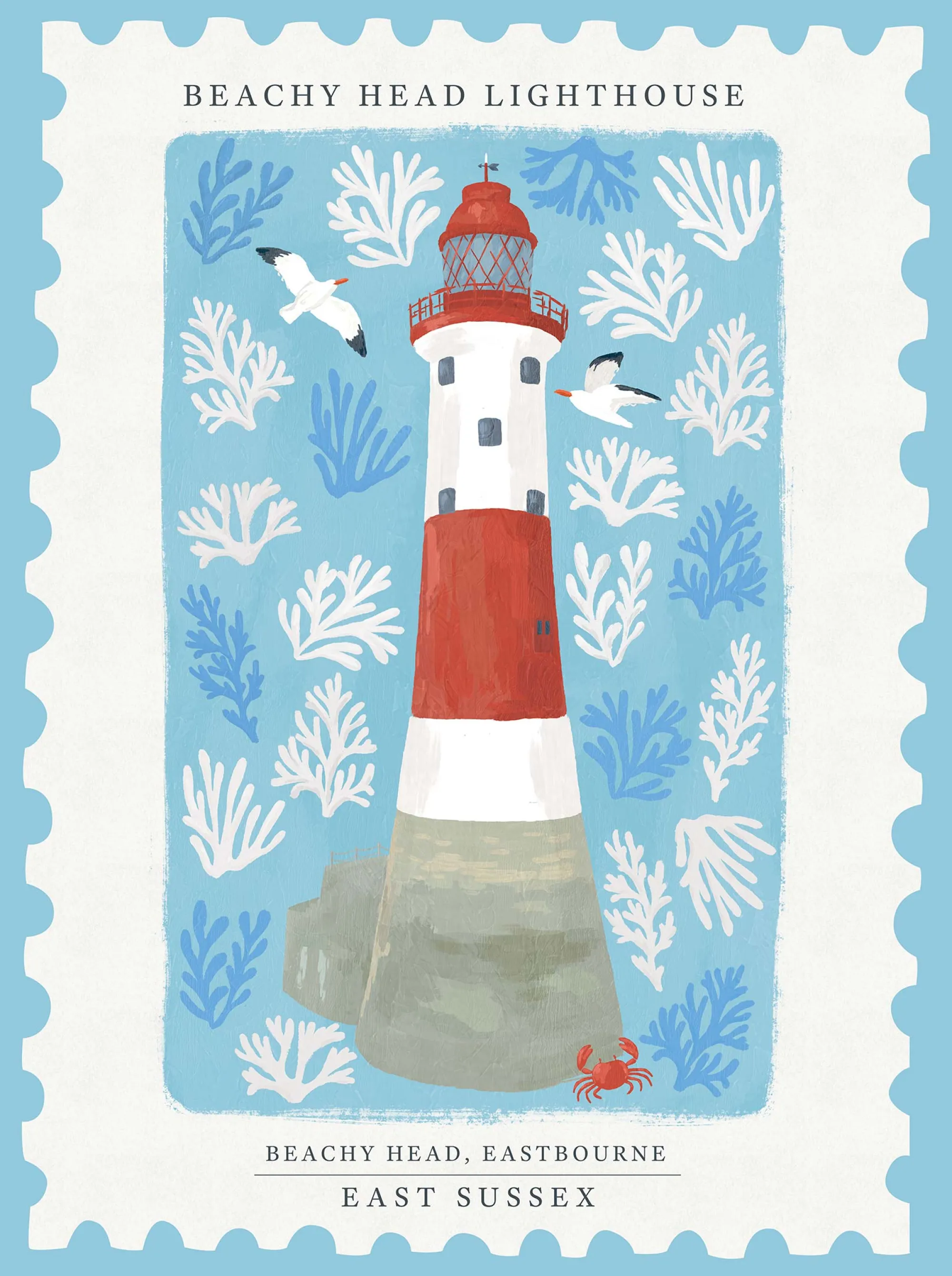 Animal|Framed Prints*Whistlefish Beachy Head Stamp Large Framed Print