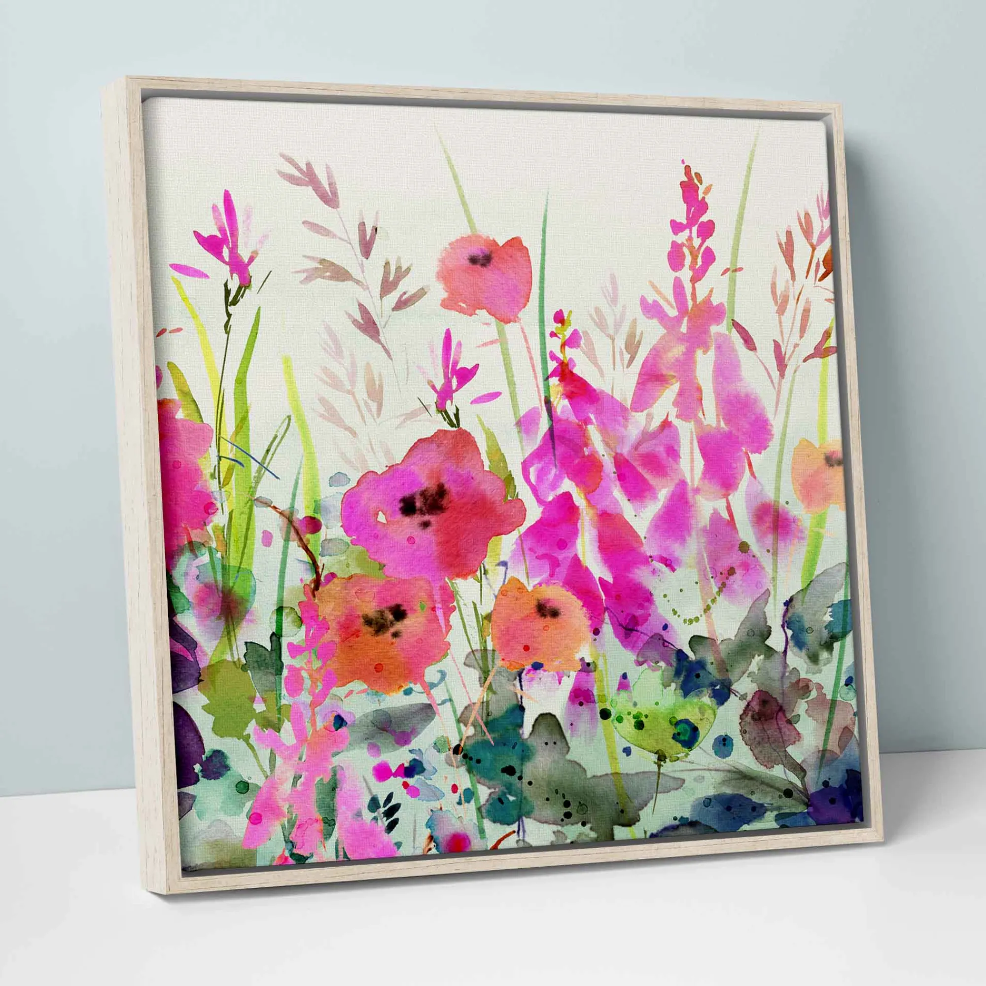 Floral & Flowers|Framed Canvas*Whistlefish Beautiful In Pink Large Framed Canvas