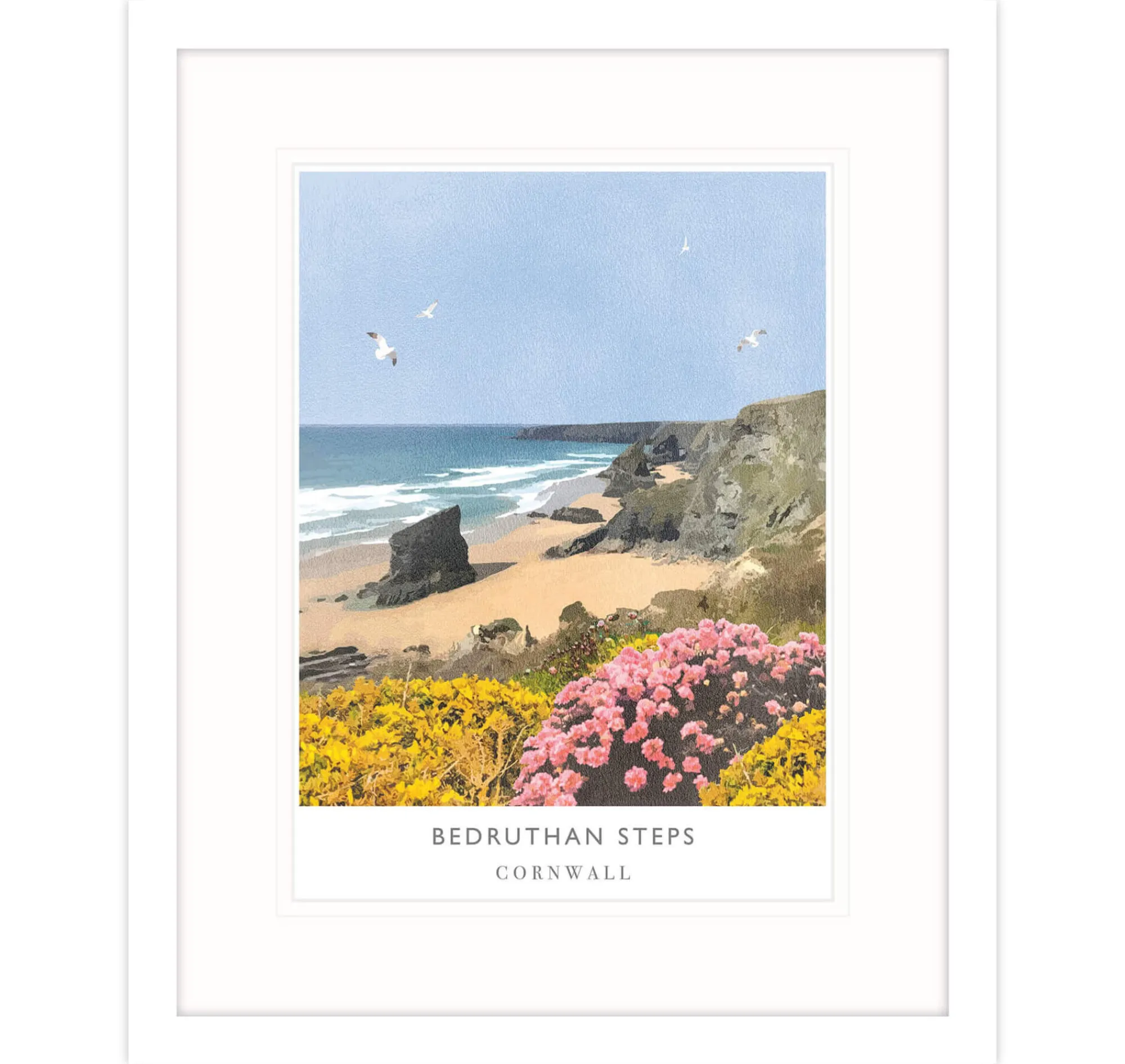 Cornwall|Travel*Whistlefish Bedruthan Steps Travel Framed Print