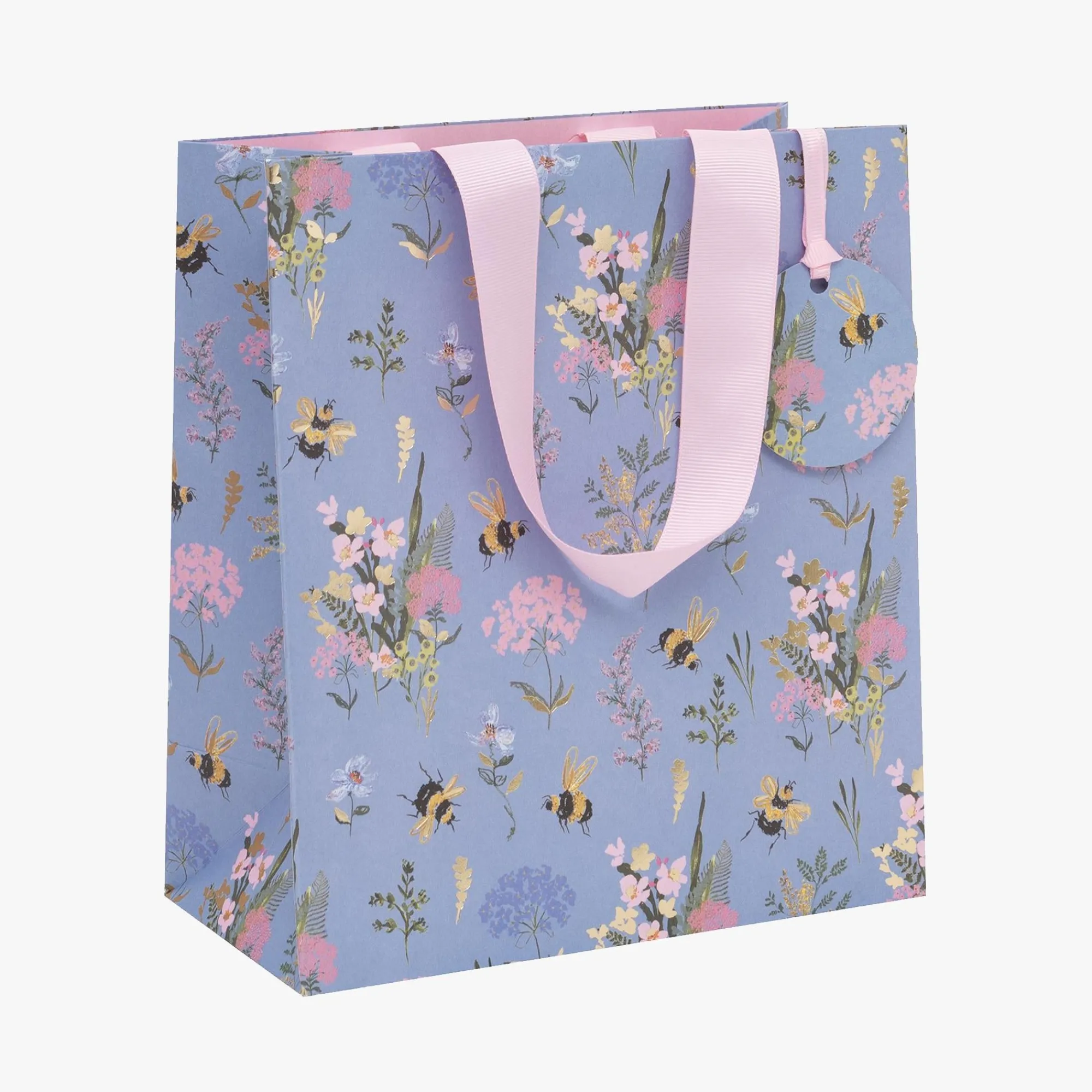 Gift Bags|Gift Bags*Whistlefish Bee Meadow Blue Medium Gift Bag