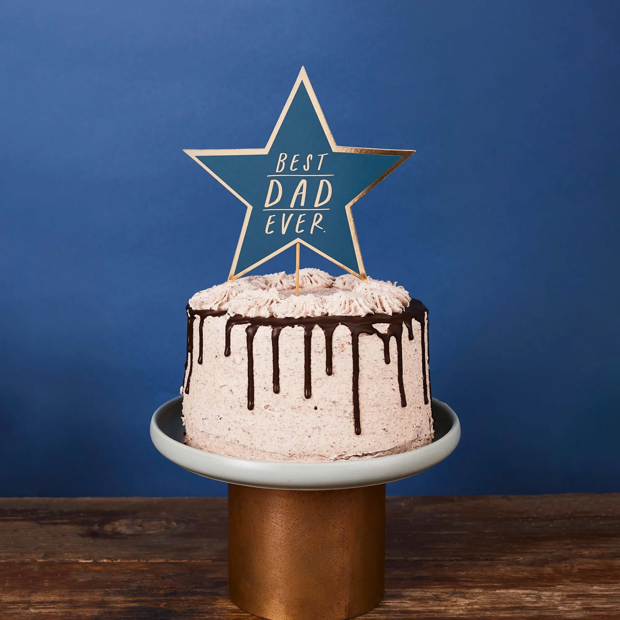 Cake Topper|Birthday*Whistlefish 'Best Dad Ever' Star Card Cake Topper