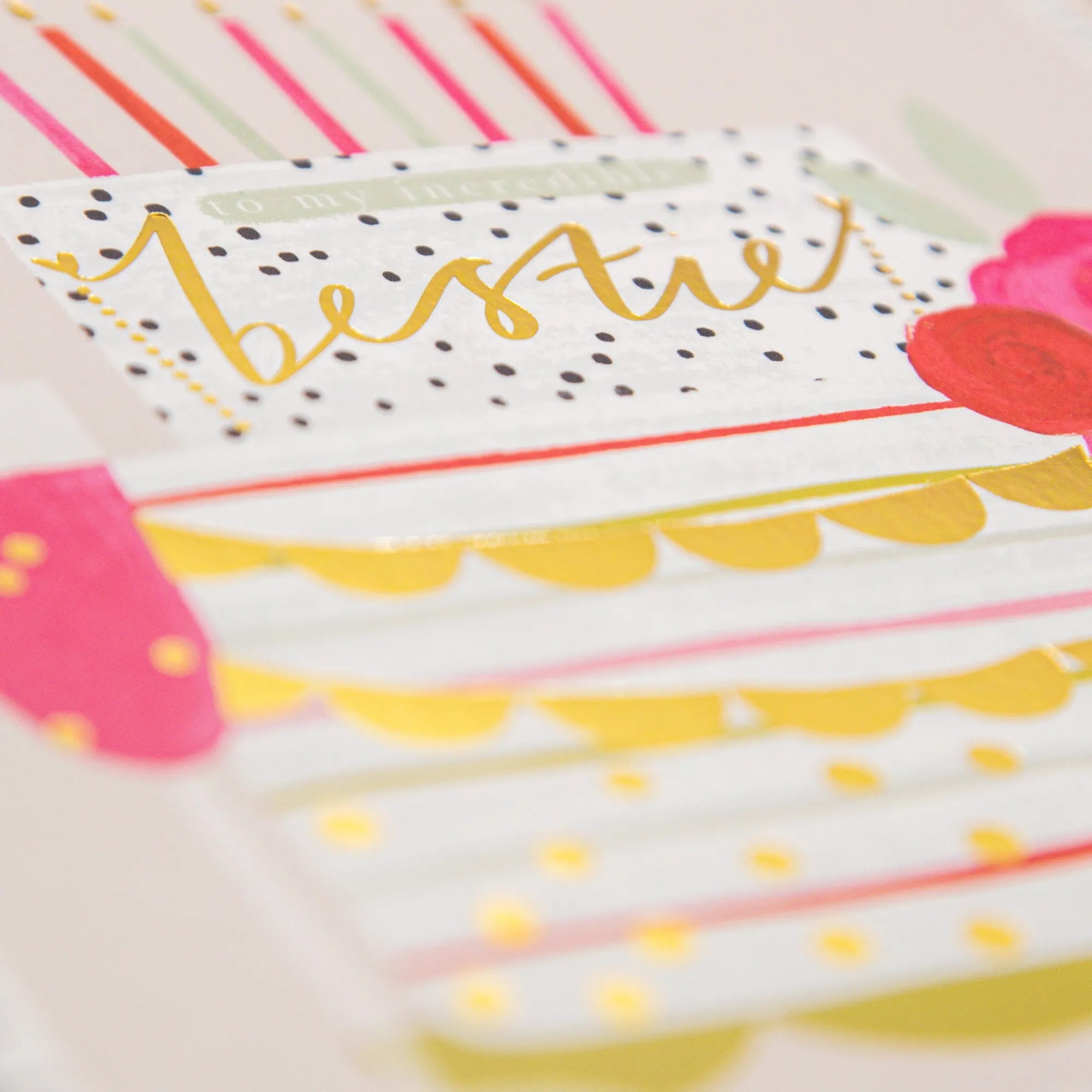 Birthday|For Relatives*Whistlefish Best Friend Bright Cake Birthday Card