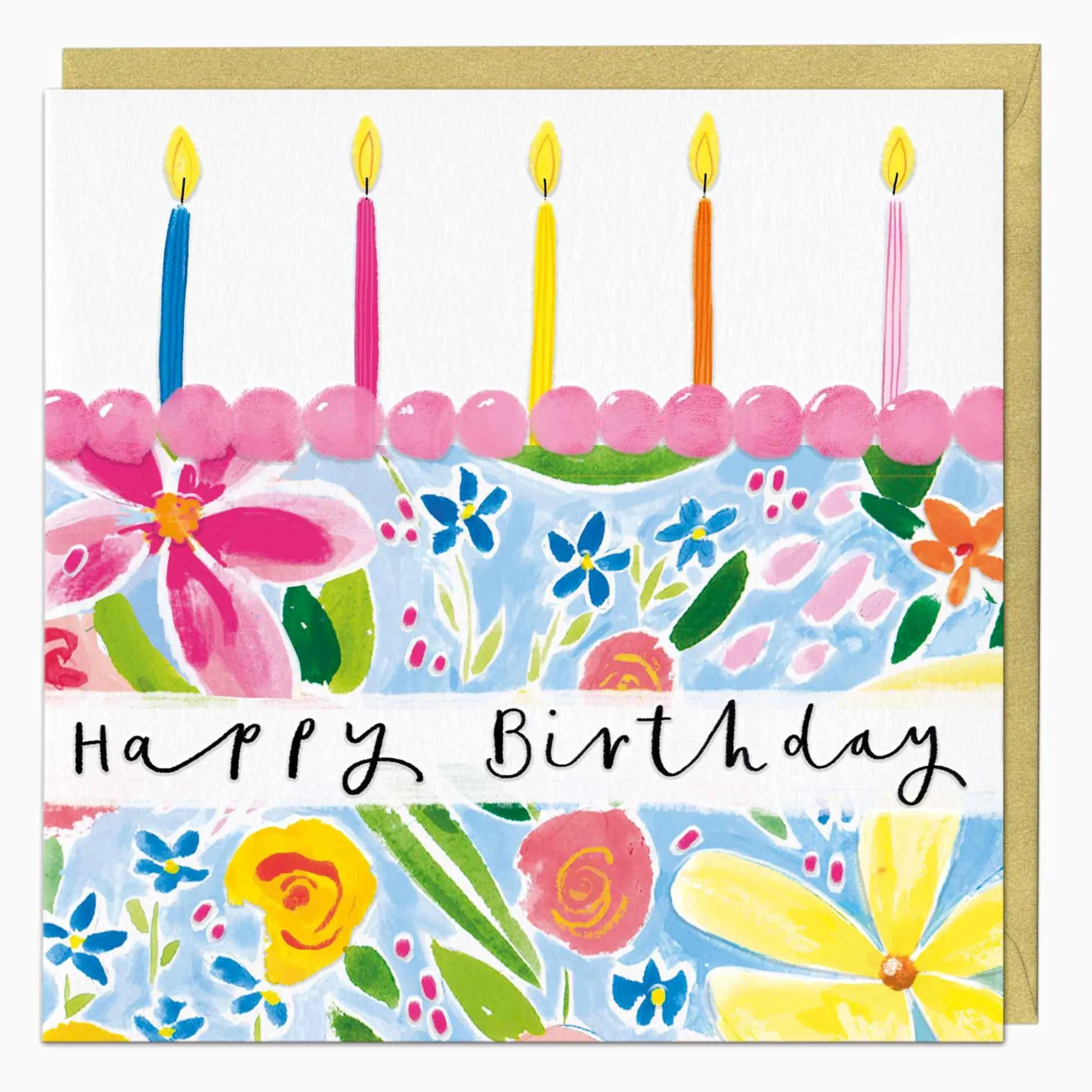Birthday|For Her*Whistlefish Big Birthday Cake Floral Card