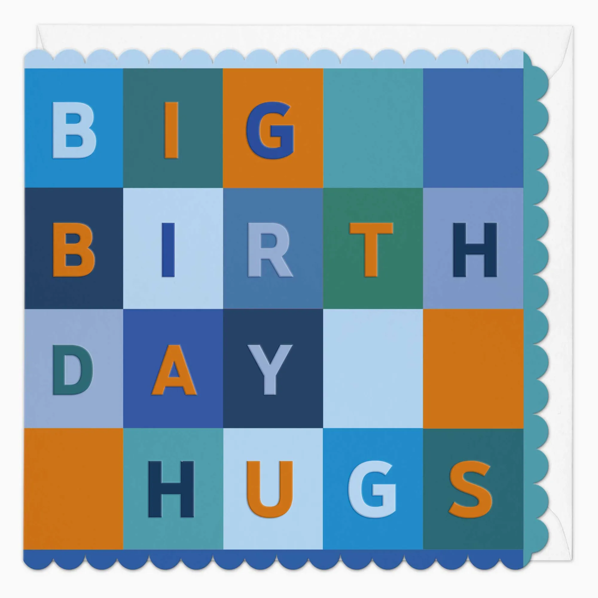 Birthday|For Children*Whistlefish Big Birthday Hugs Scalloped Grid Card