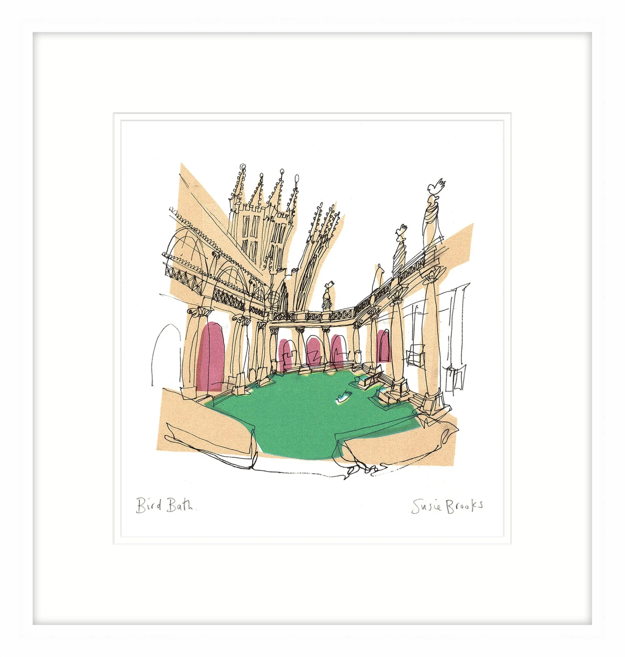 Framed Prints*Whistlefish Bird Bath Framed Print