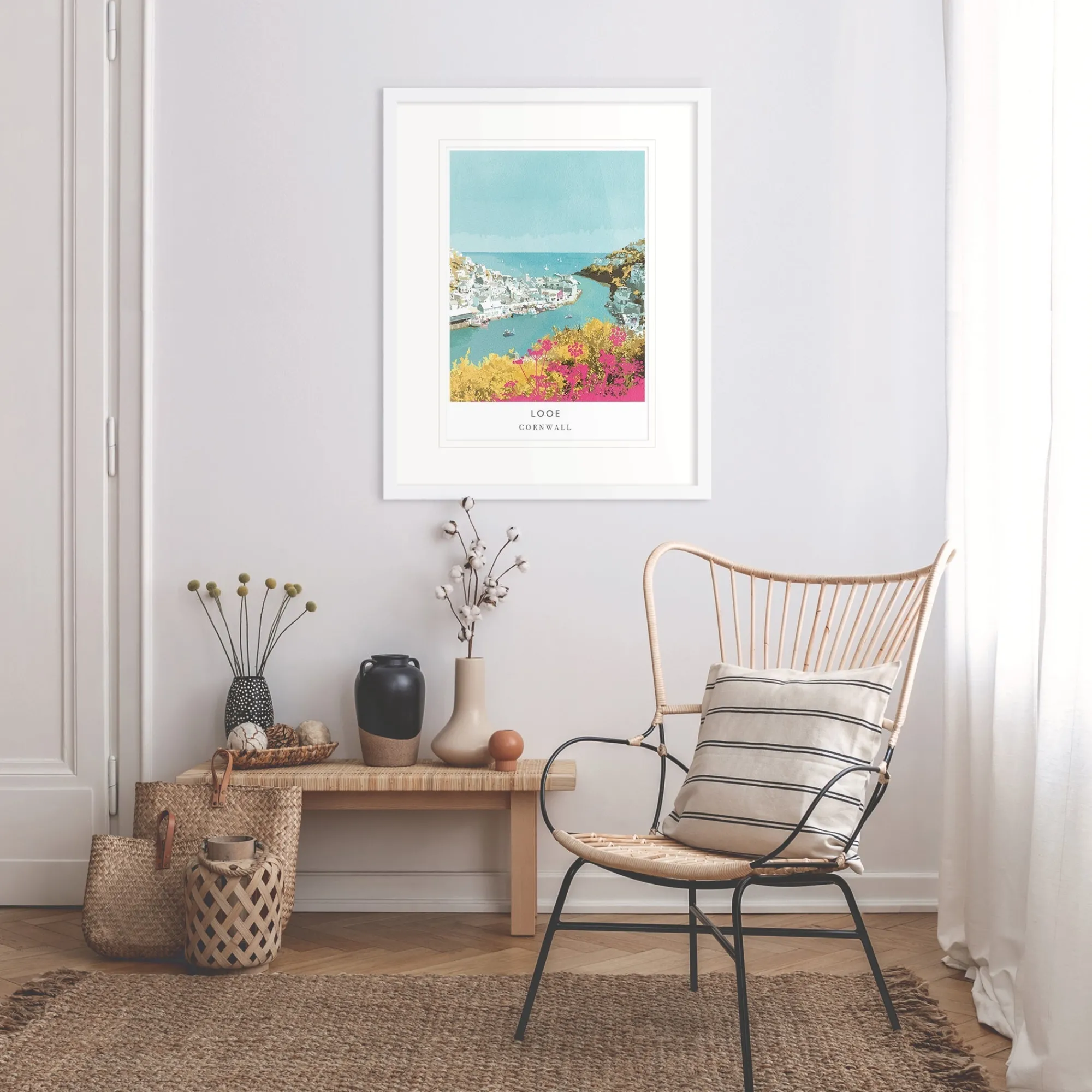 Cornwall|Travel*Whistlefish Birds Eye Of Looe Framed Print