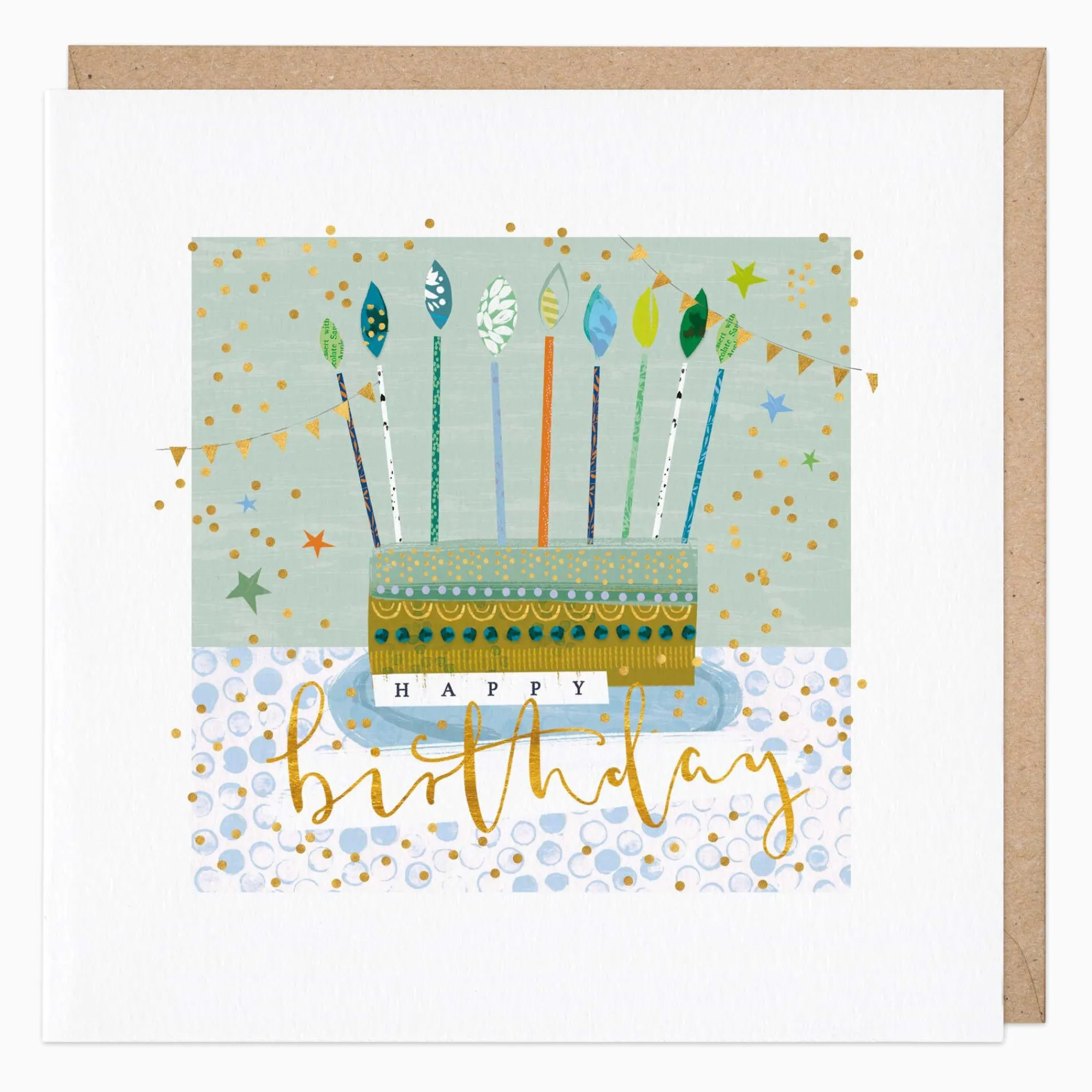 Birthday*Whistlefish Birthday Cake And Candles Card