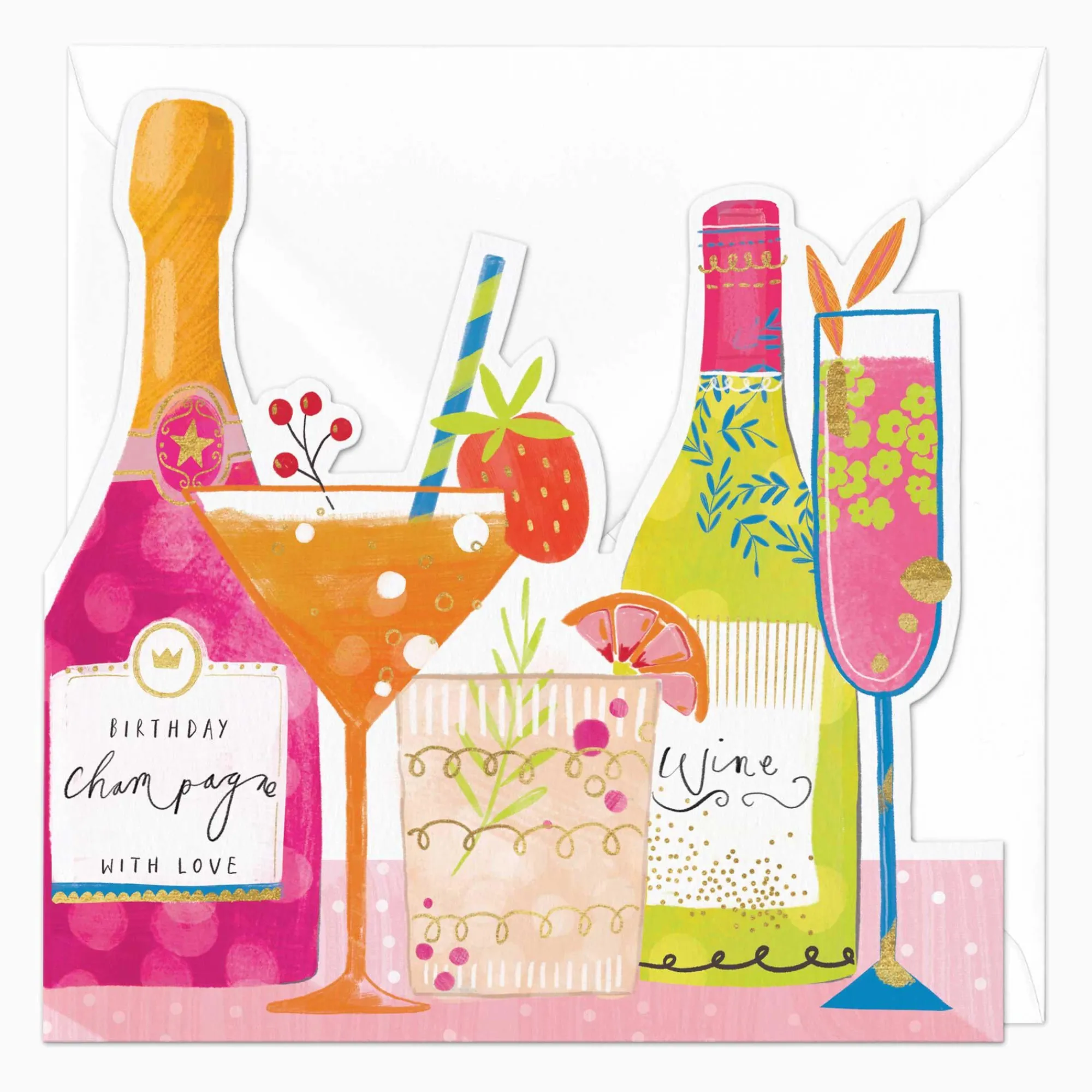 Birthday|For Her*Whistlefish Birthday Drinks Birthday Cut-Out Card