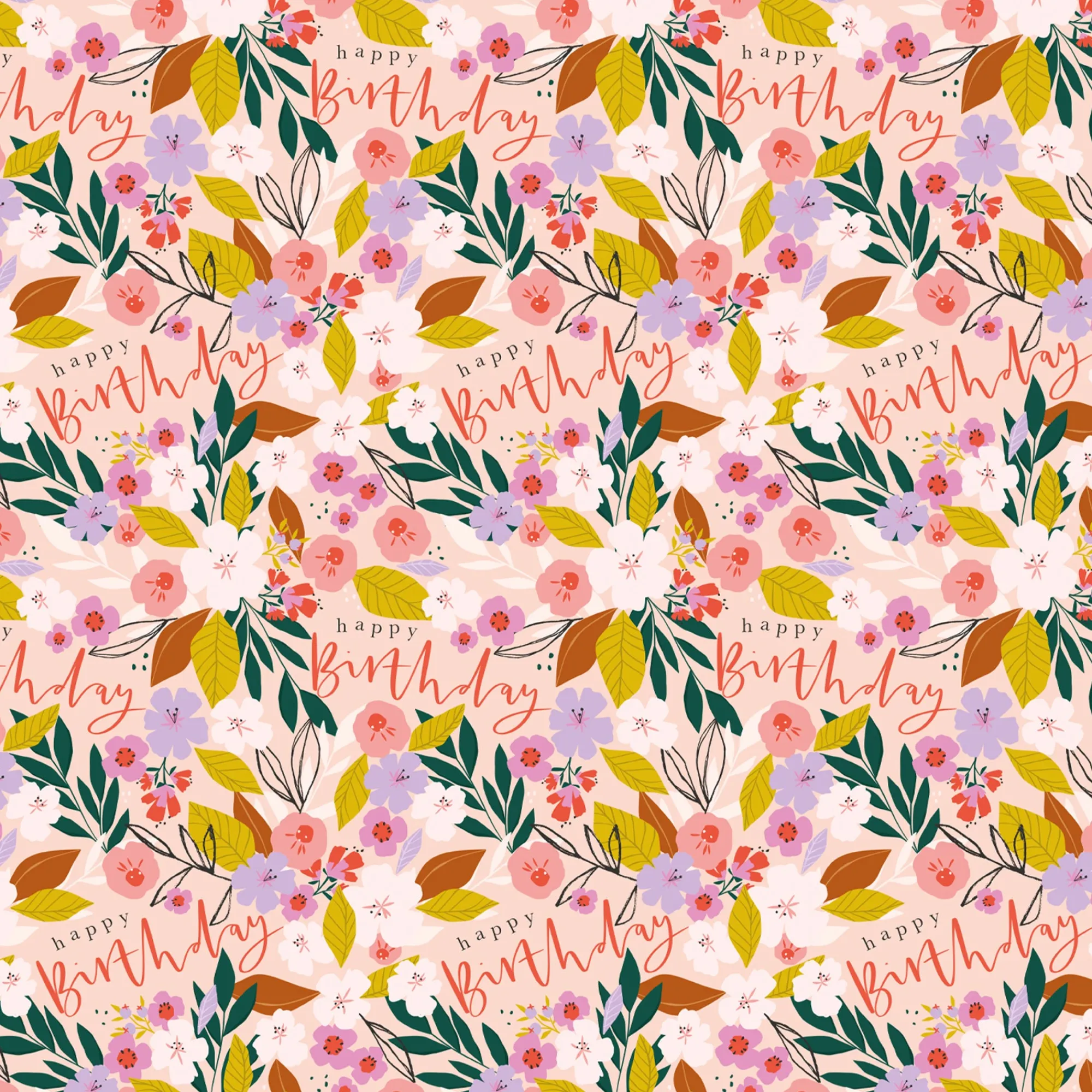 Gift Wrap|Birthday*Whistlefish Birthday Floral Wrapping Paper