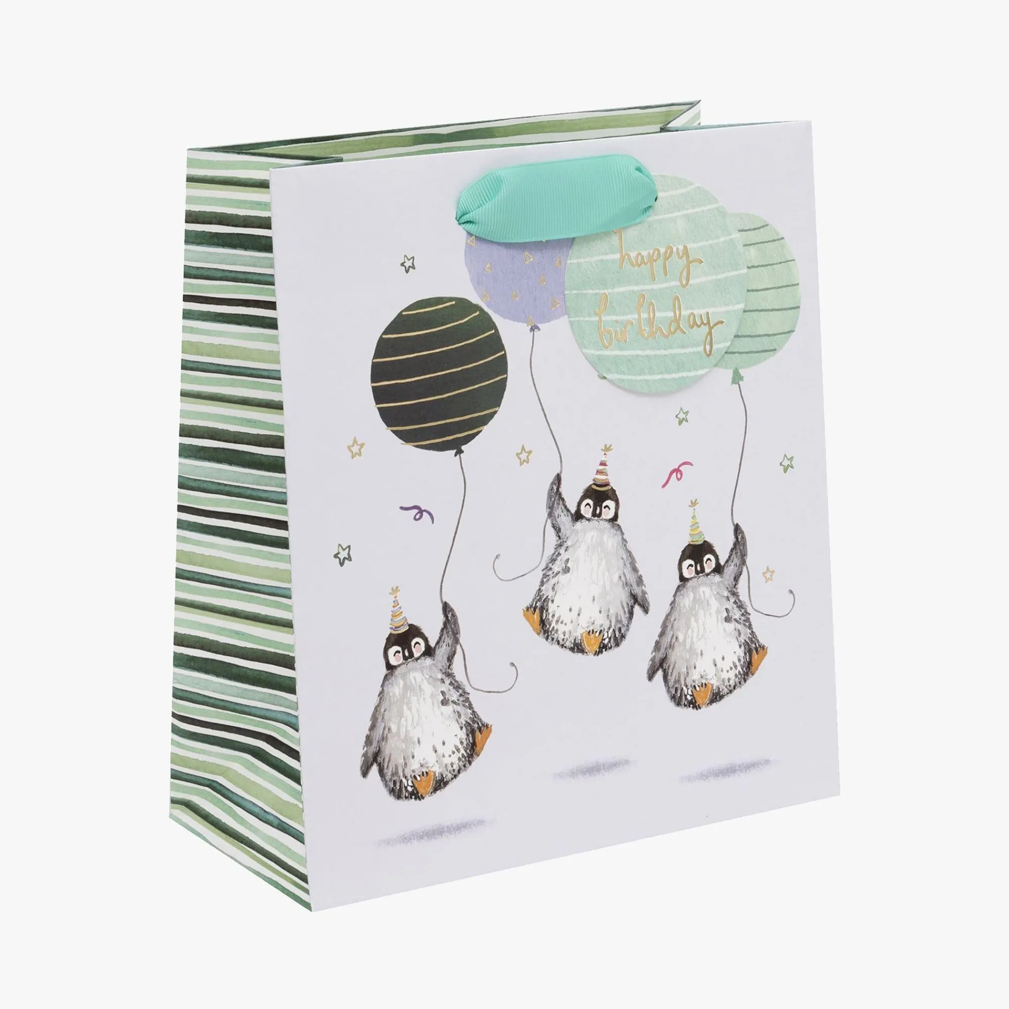 Gift Bags|Gift Bags*Whistlefish Birthday Penguins Medium Gift Bag