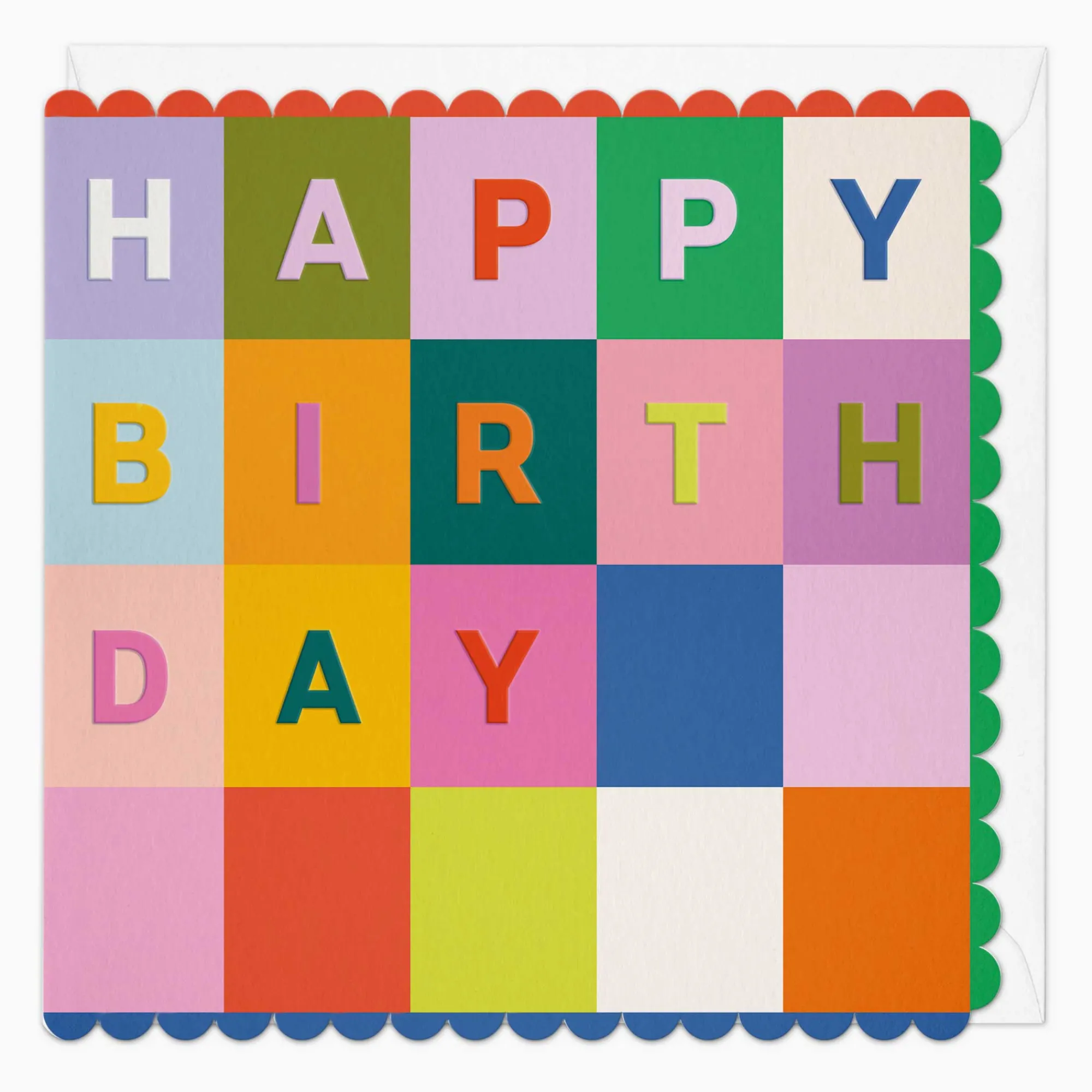 Birthday|For Children*Whistlefish Birthday Scalloped Grid Card
