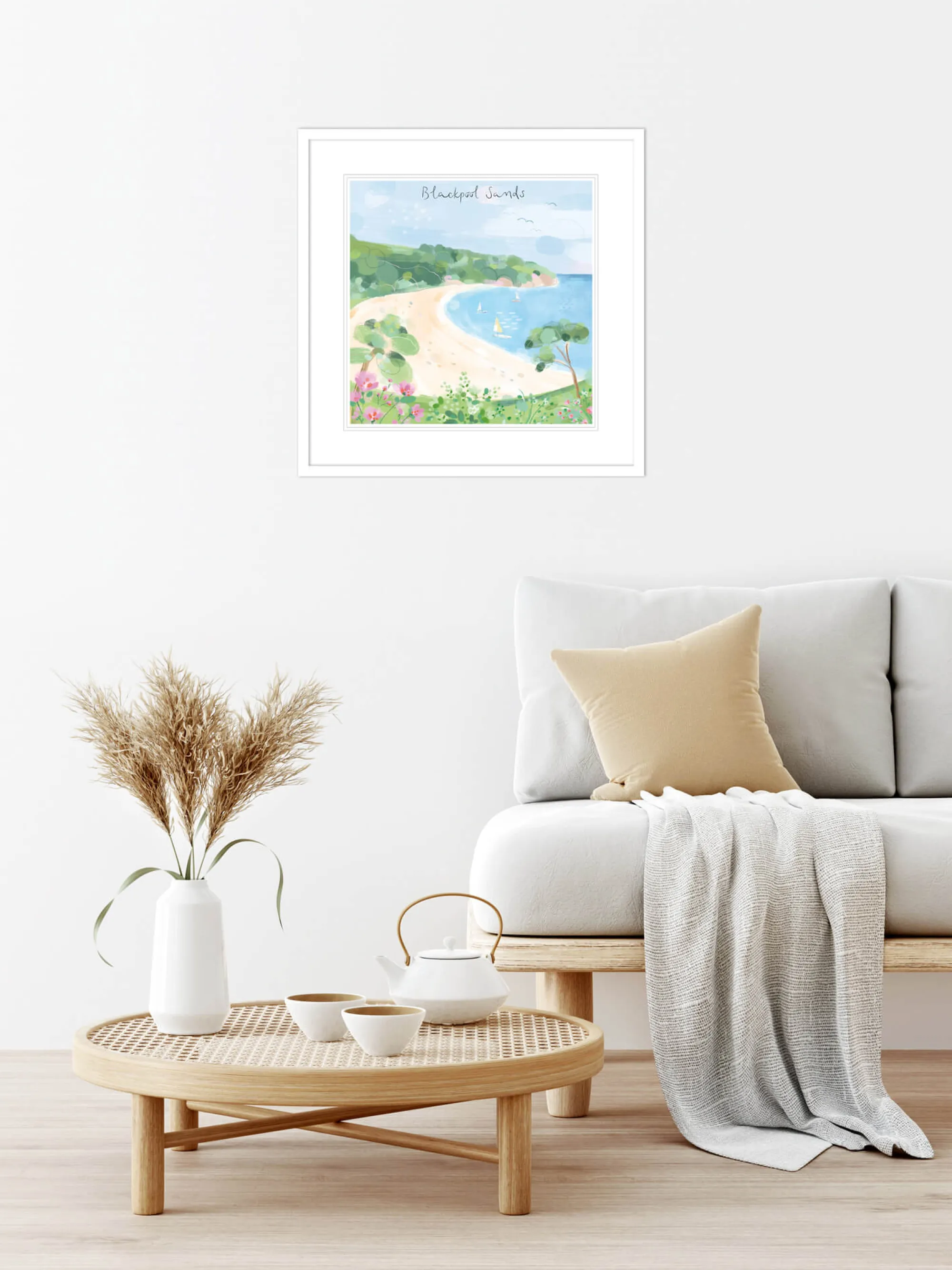 Dartmouth|Devon*Whistlefish Blackpool Sands Small Framed Print