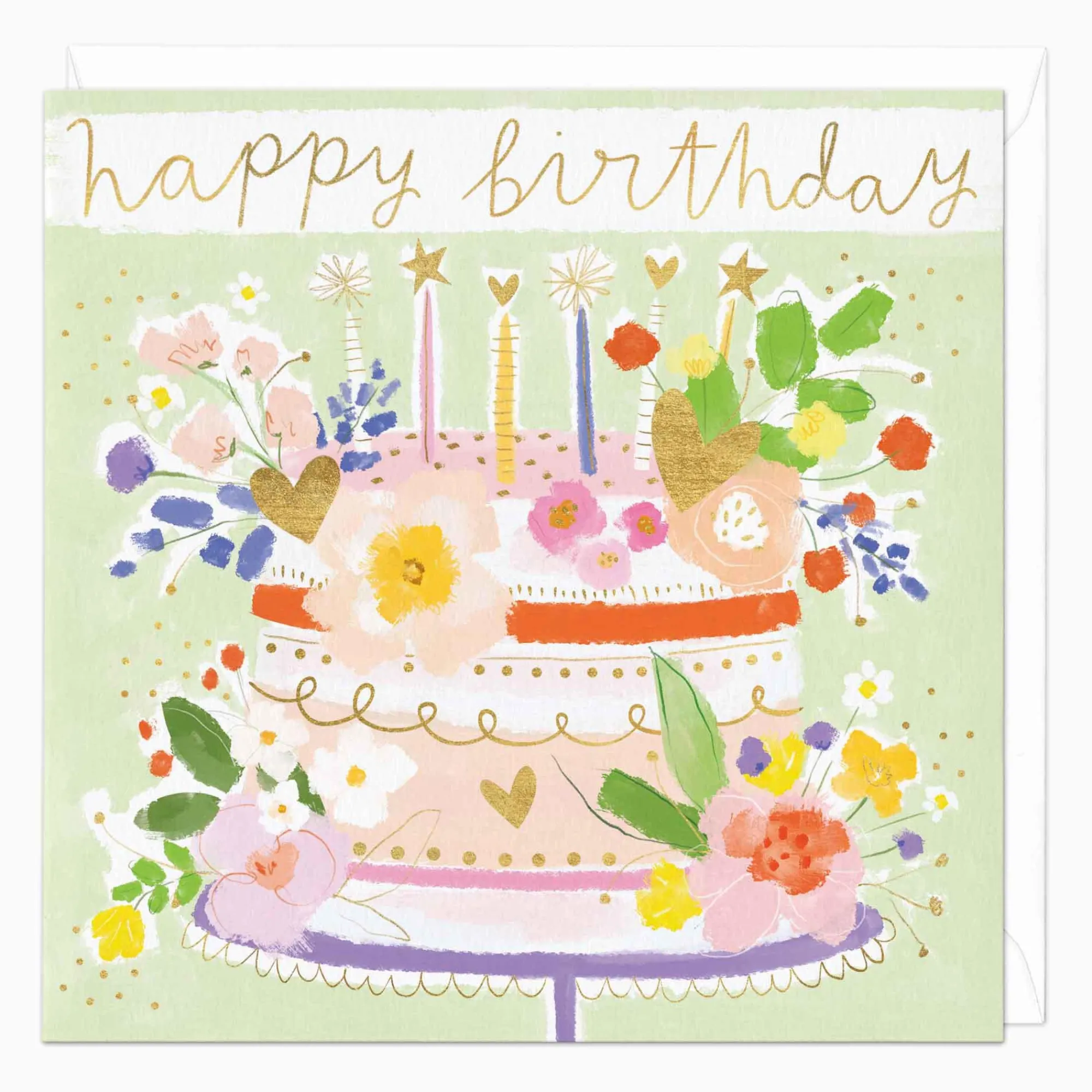 Birthday|For Children*Whistlefish Blooming Floral Birthday Cake Card