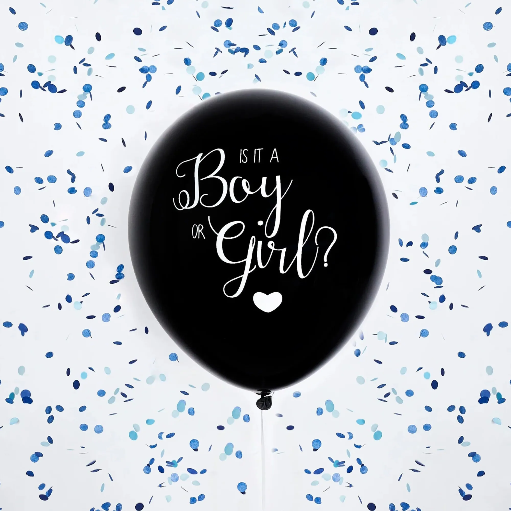 Confetti|Balloons*Whistlefish Blue & Black Gender Reveal Balloon