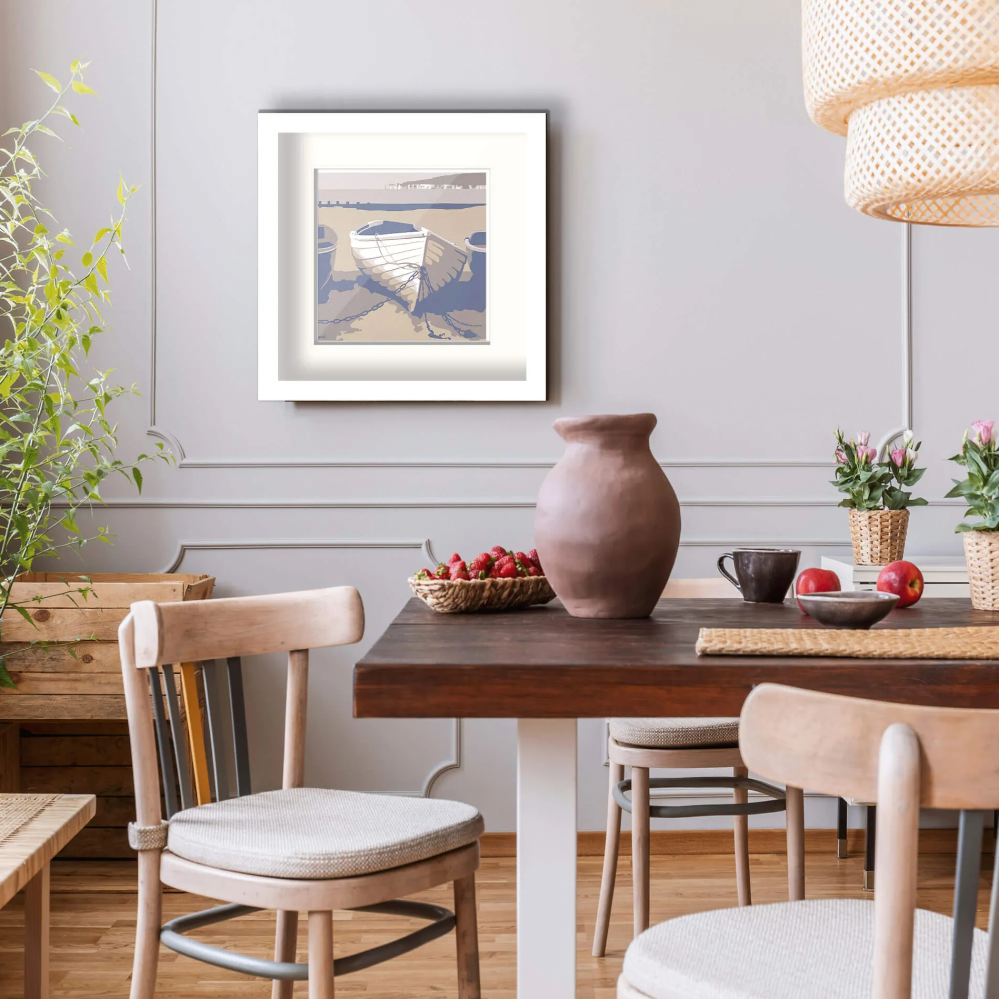Unframed Prints*Whistlefish Blue Boat Old Harry Art Print