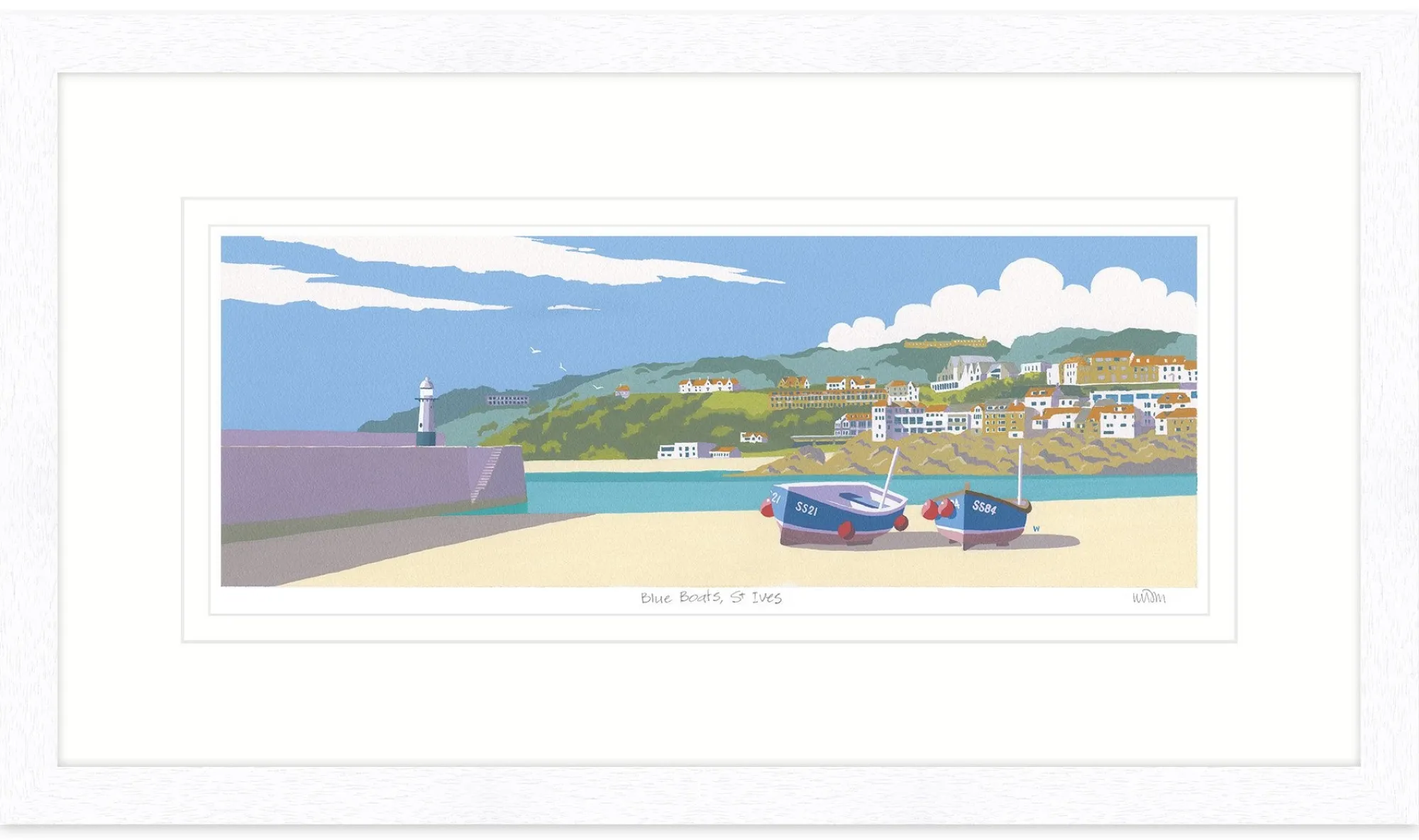 St Ives|Cornwall*Whistlefish Blue Boats St Ives Framed Print