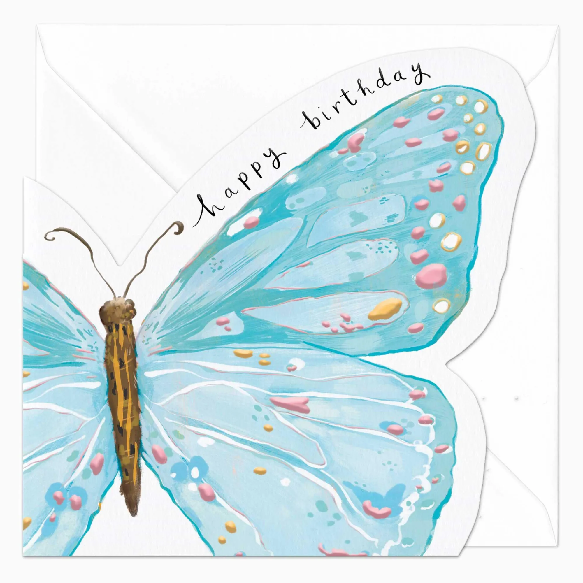 Birthday|For Her*Whistlefish Blue Butterfly Birthday Card