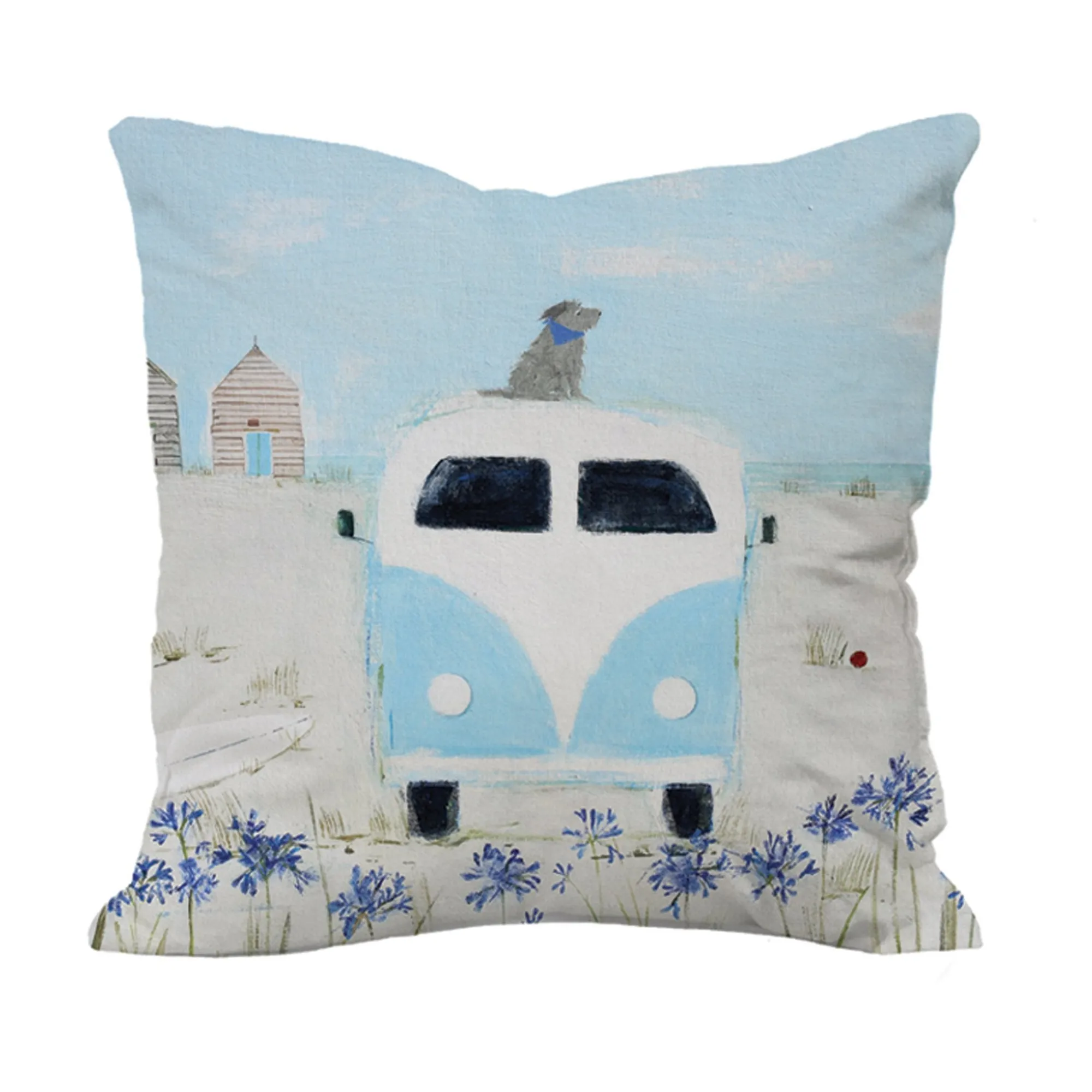 Under £20|For Her*Whistlefish Blue Camper Art Cushion